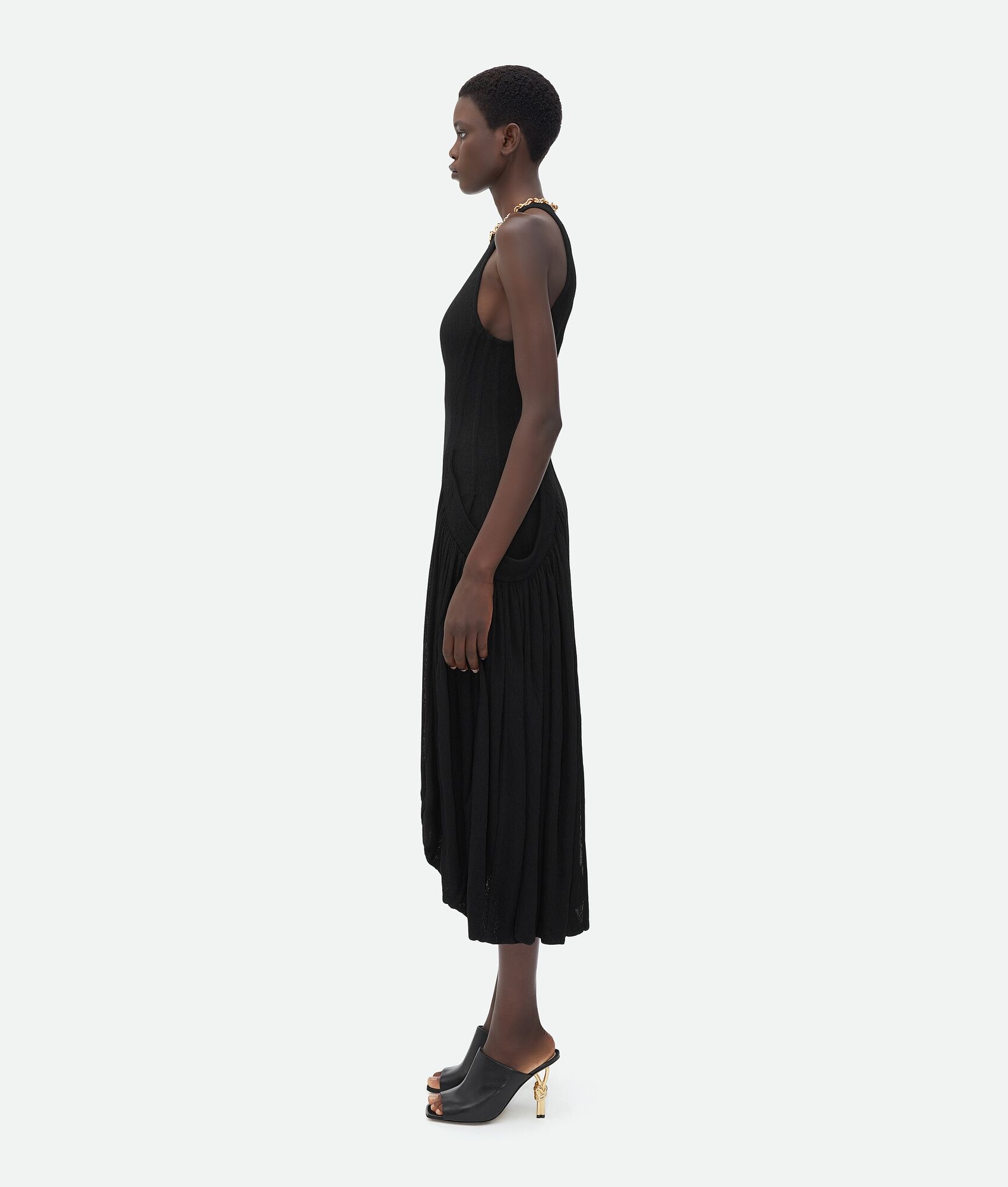 Viscose Jacquard Asymmetric Midi Dress - 2