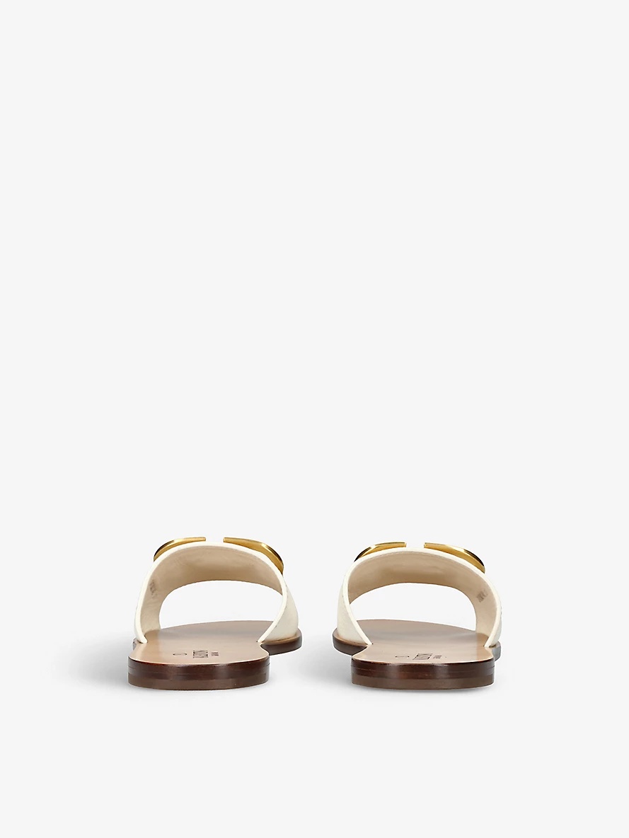 Go-logo leather slider sandals - 4