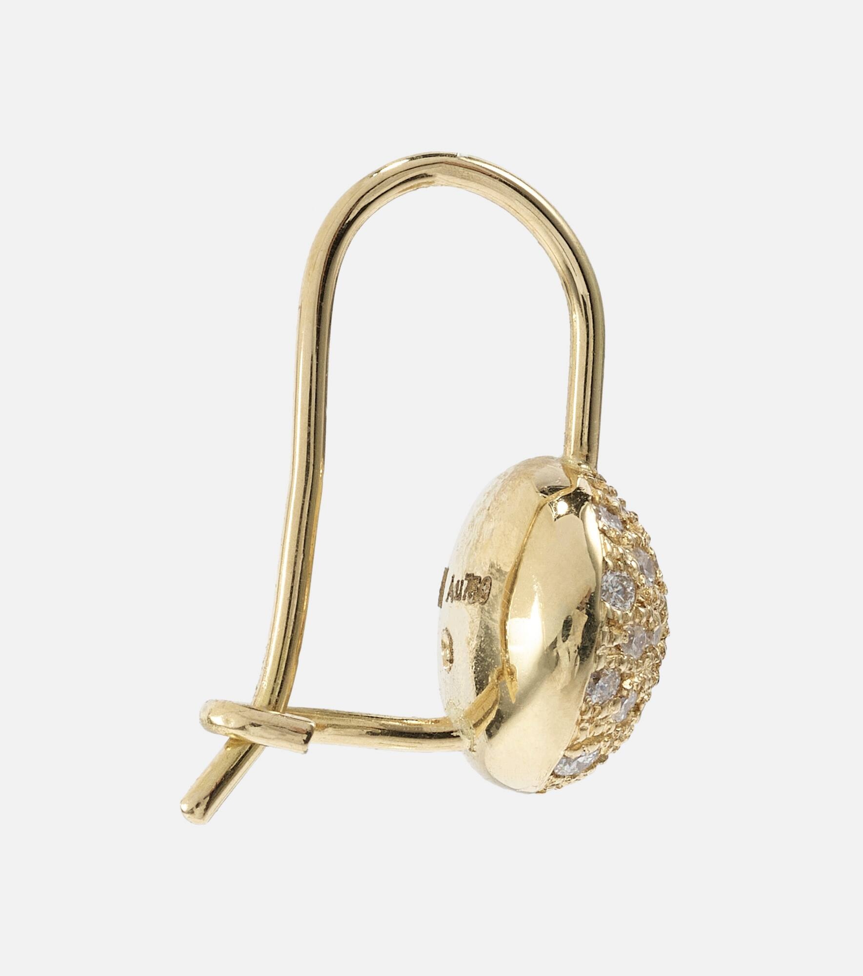 Sphere 18kt gold earring with diamonds - 4