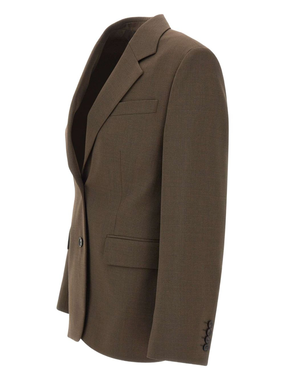 Delilah padded-shoulder two-button blazer - 3