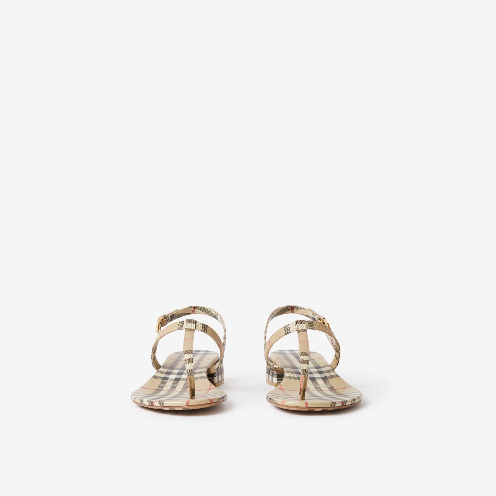 Vintage Check and Lambskin Sandals - 2