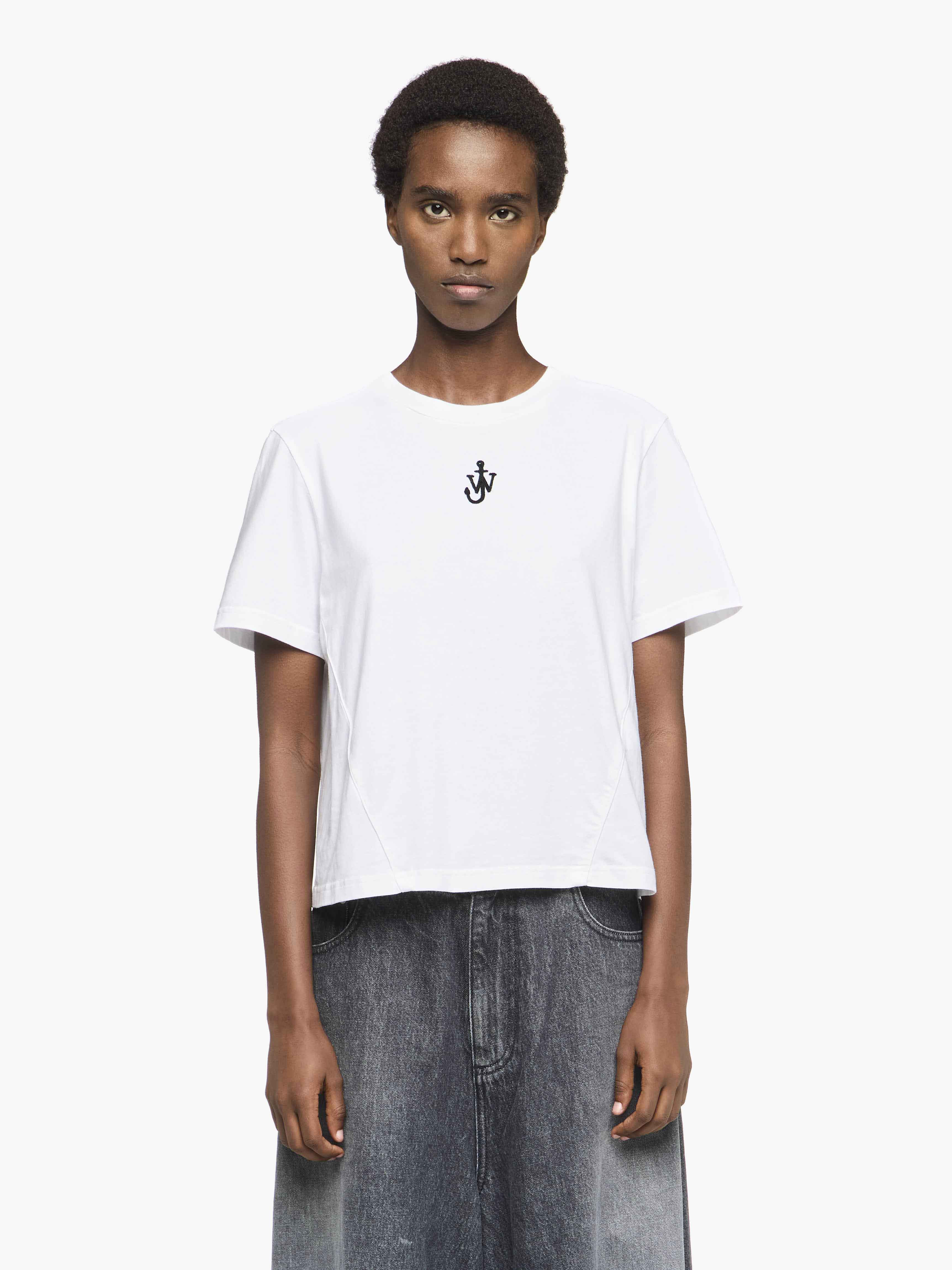 ANCHOR LOGO CROPPED PANELLED T-SHIRT - 2