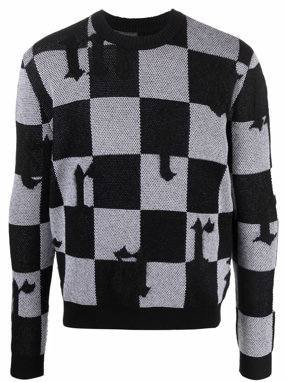 checked two-tone jumper - 1