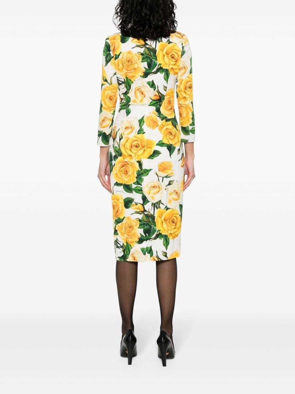 floral-print silk-blend dress - 4