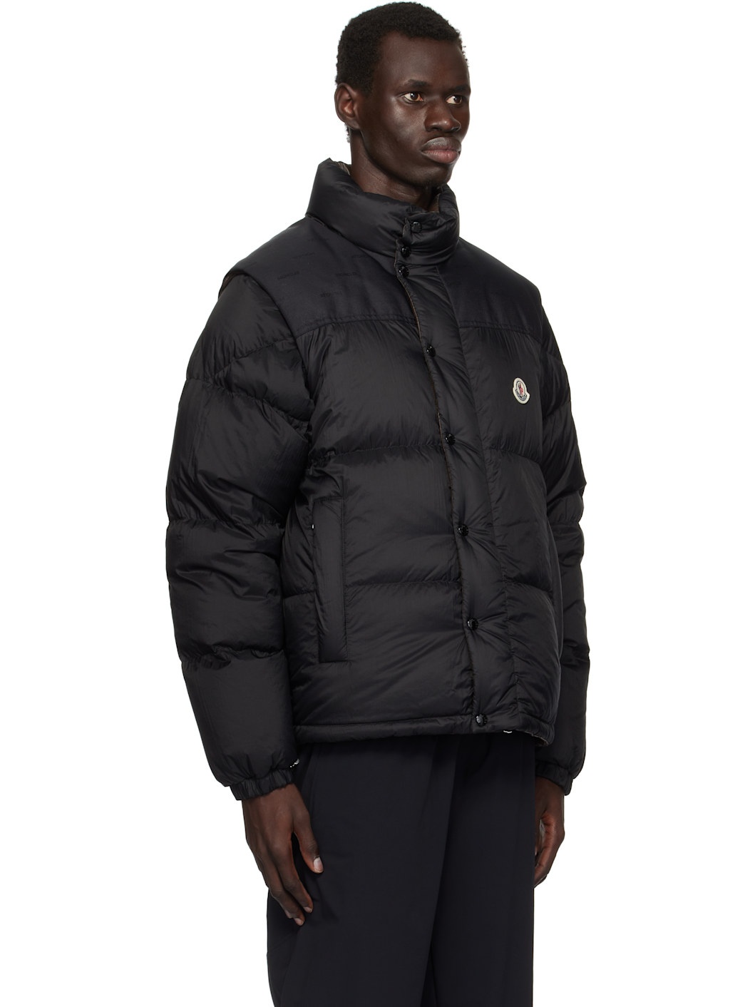 Brown & Black Verone Short Reversible Down Jacket - 2