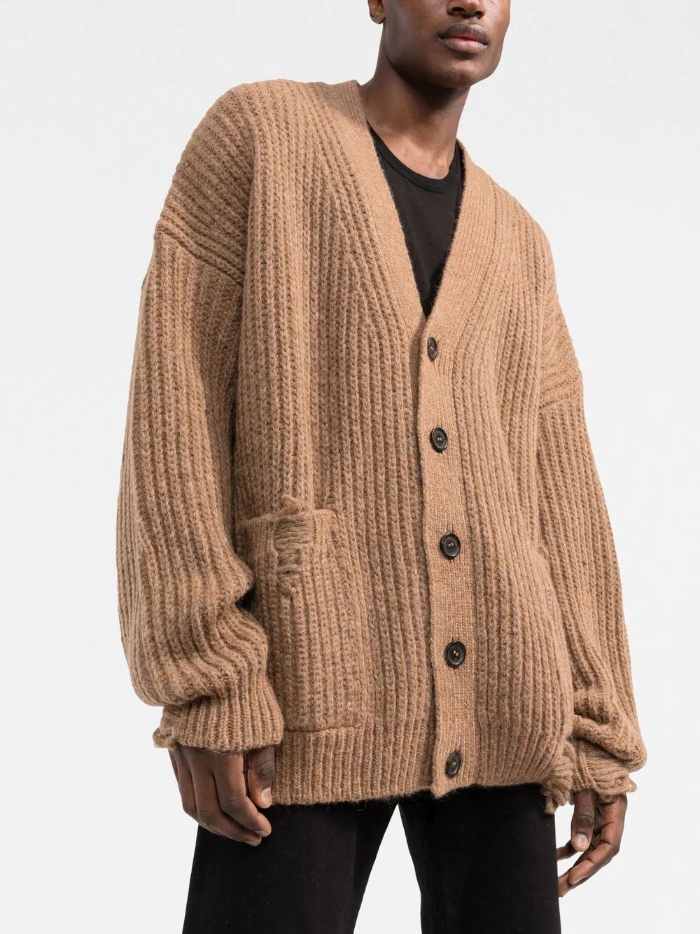 ribbed-knit cardigan - 3