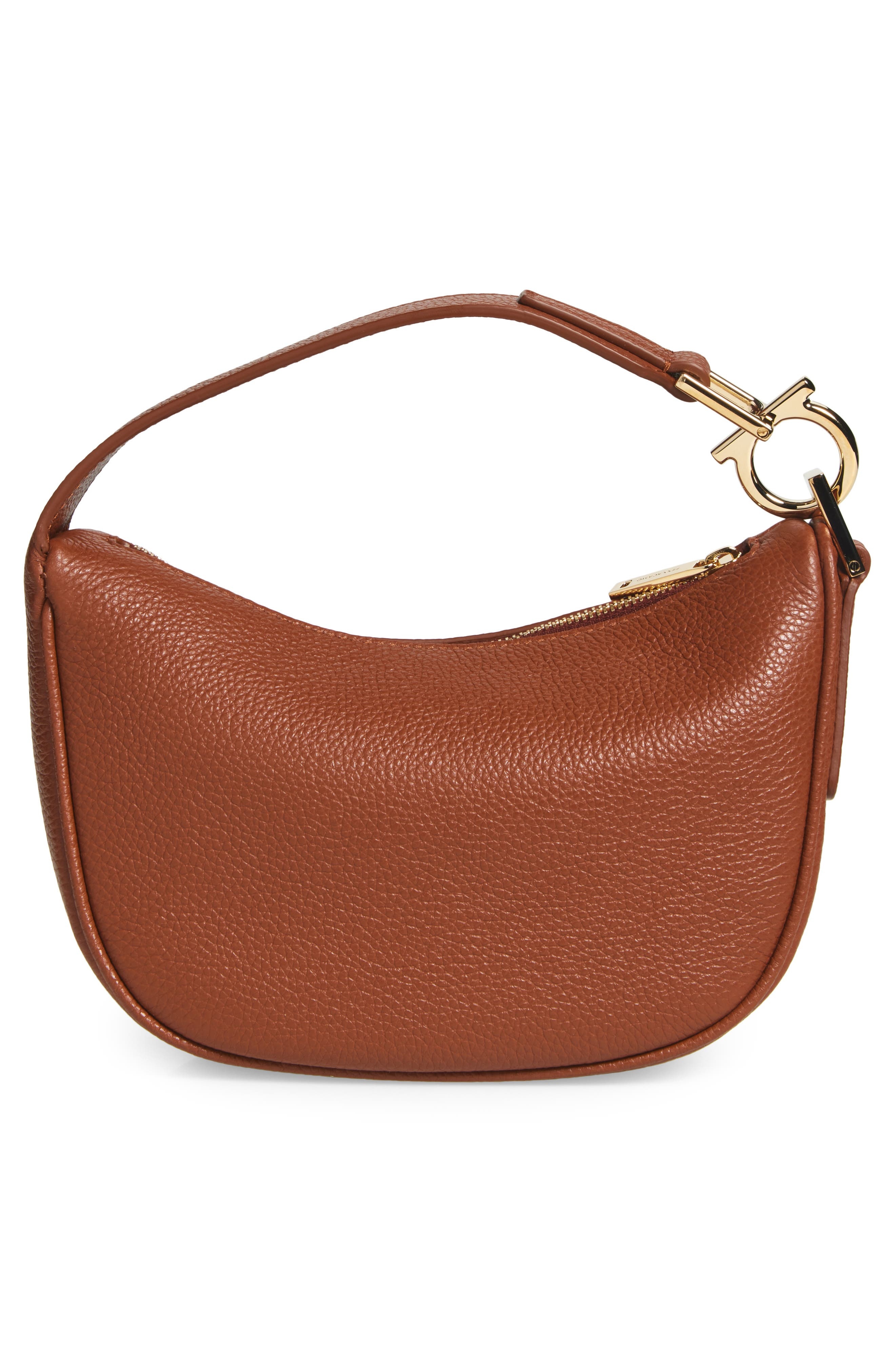 FERRAGAMO Mini Smile Leather Top Handle Bag in New Cognac at Nordstrom - 3