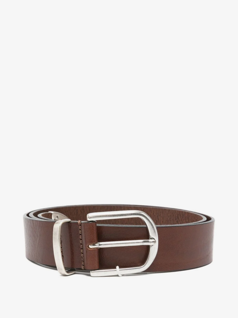Witten buckle-fastening leather belt - 1
