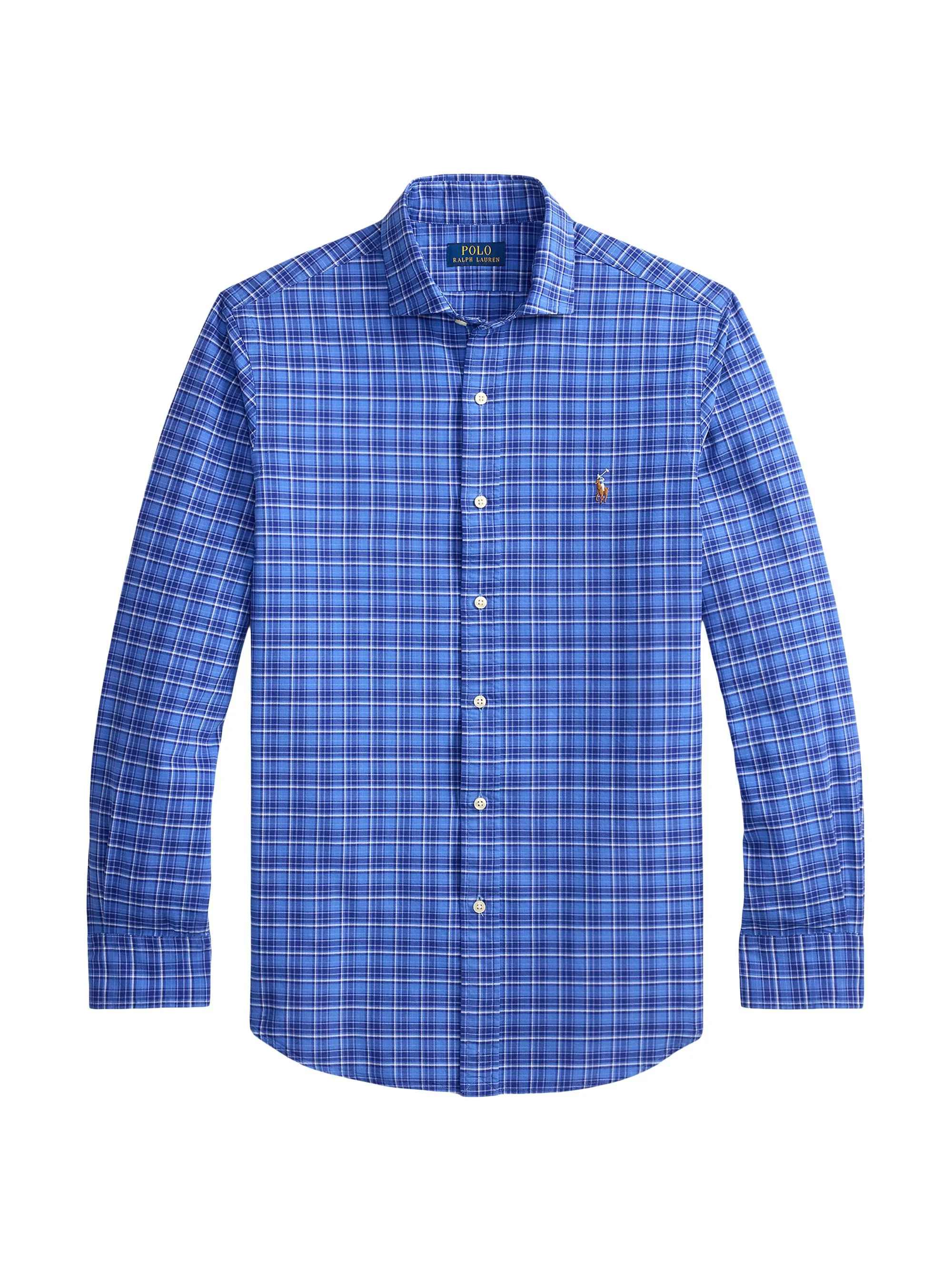 Men's Plaid Cotton Oxford Shirt - Blue Multi - 1
