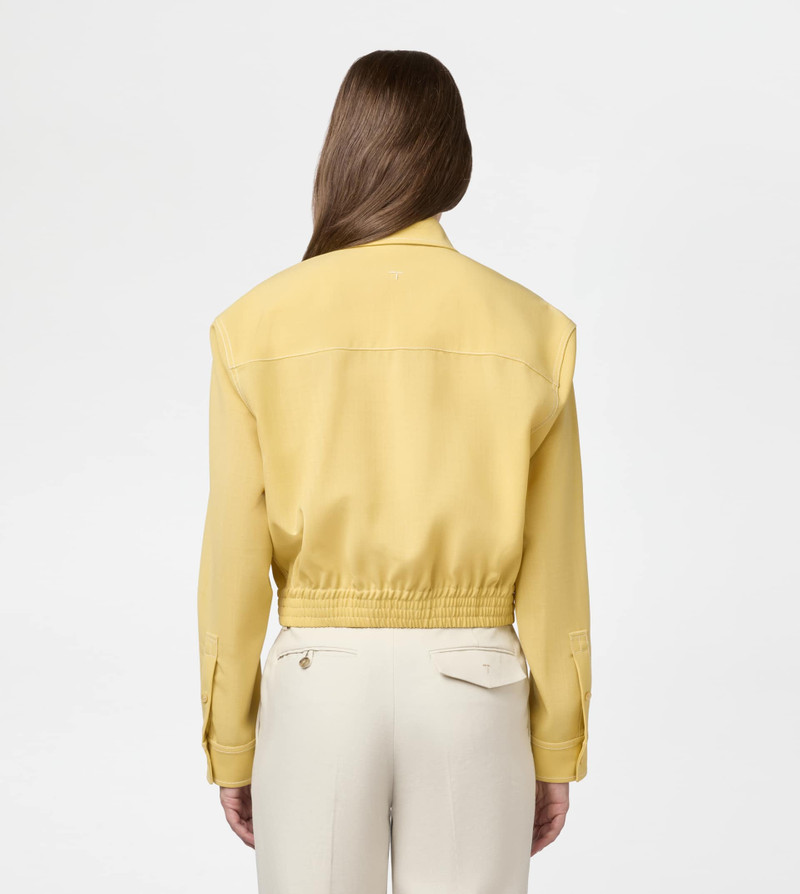 CROPPED SHIRT IN WOOL - YELLOW 3