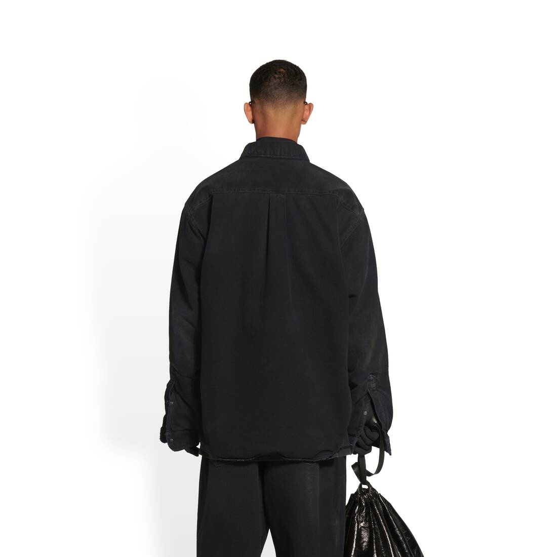 Padded Shirt in Black - 5