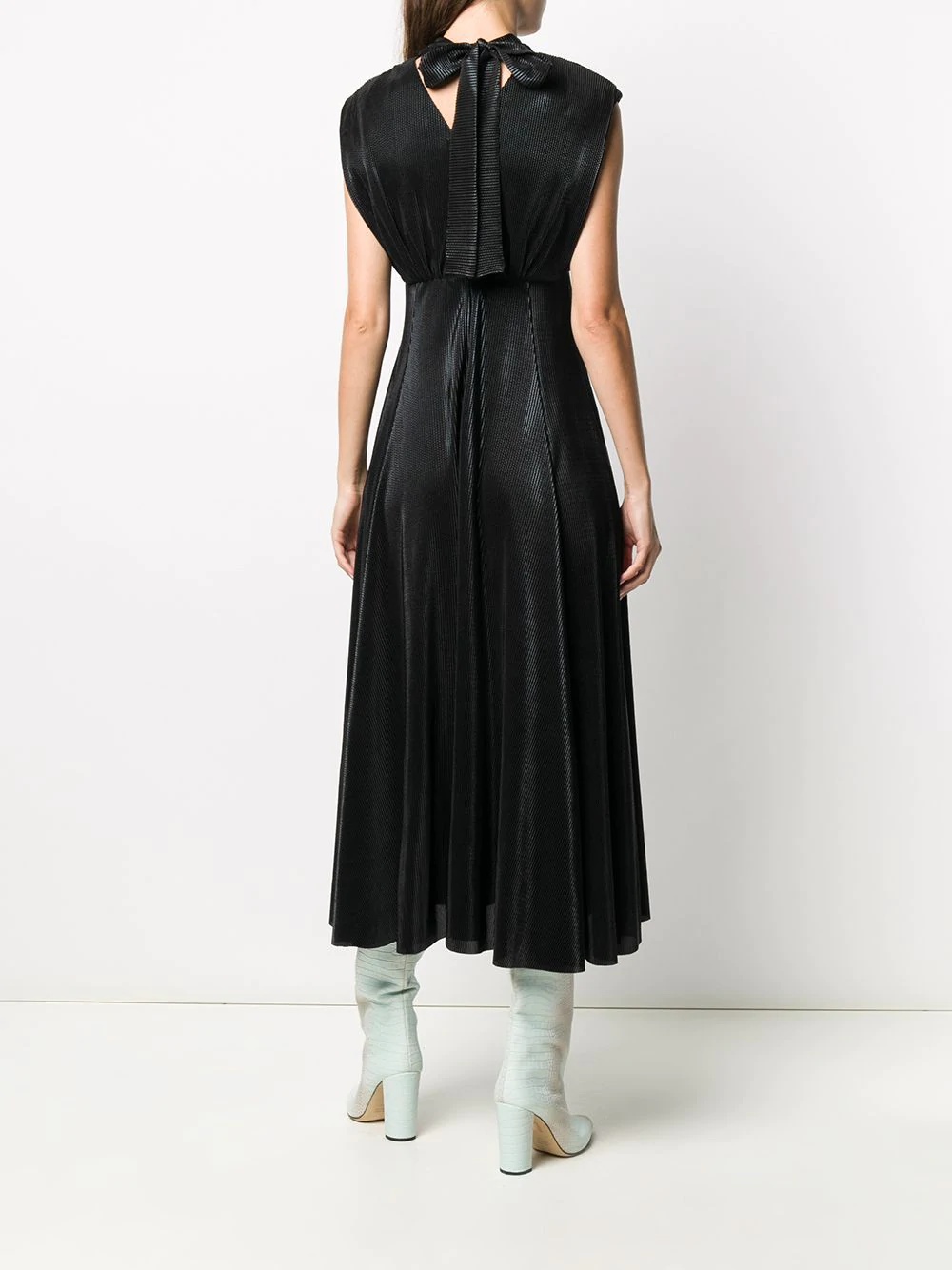 lamé-effect empire line dress - 4