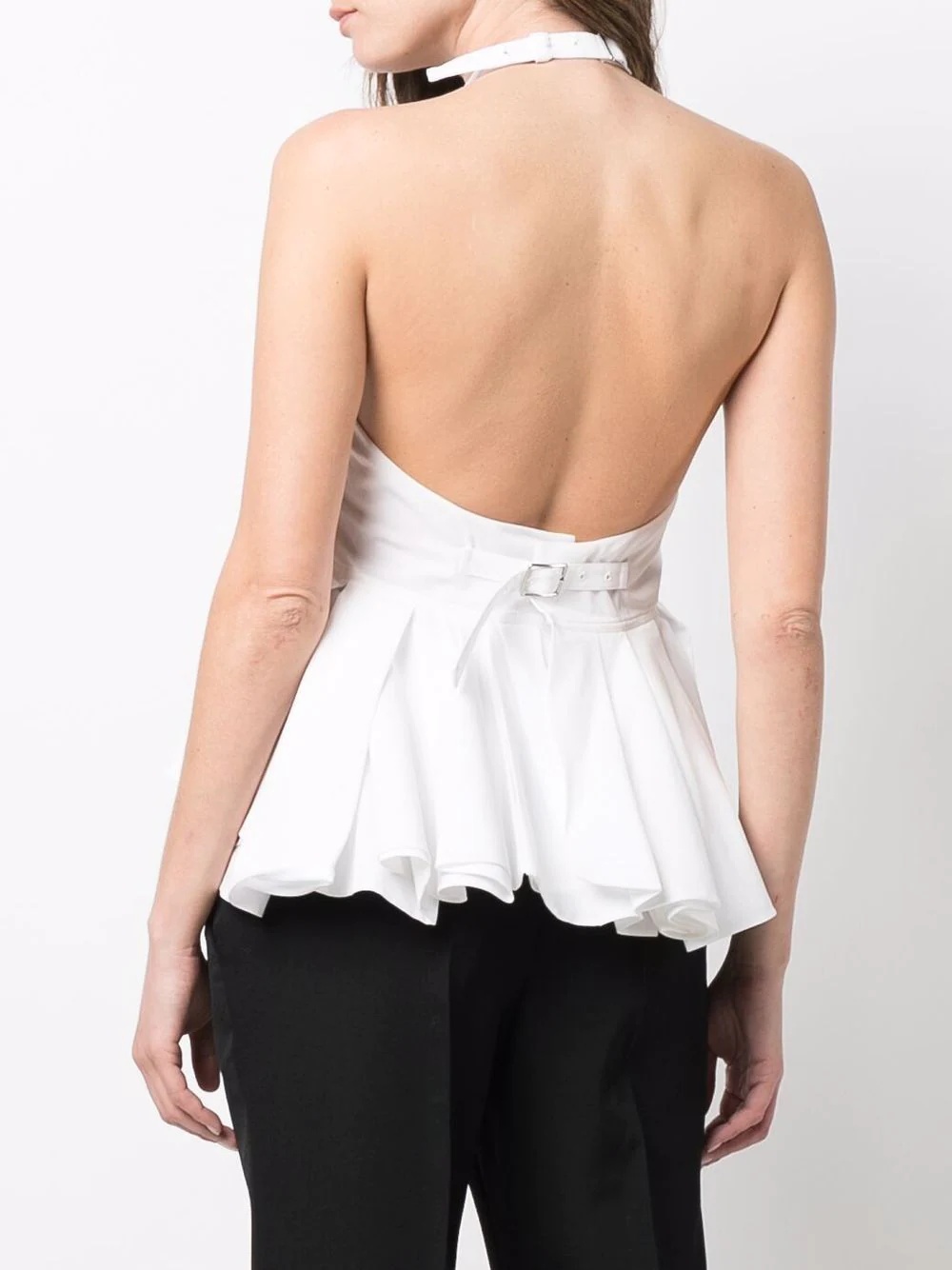 halterneck peplum blouse - 4