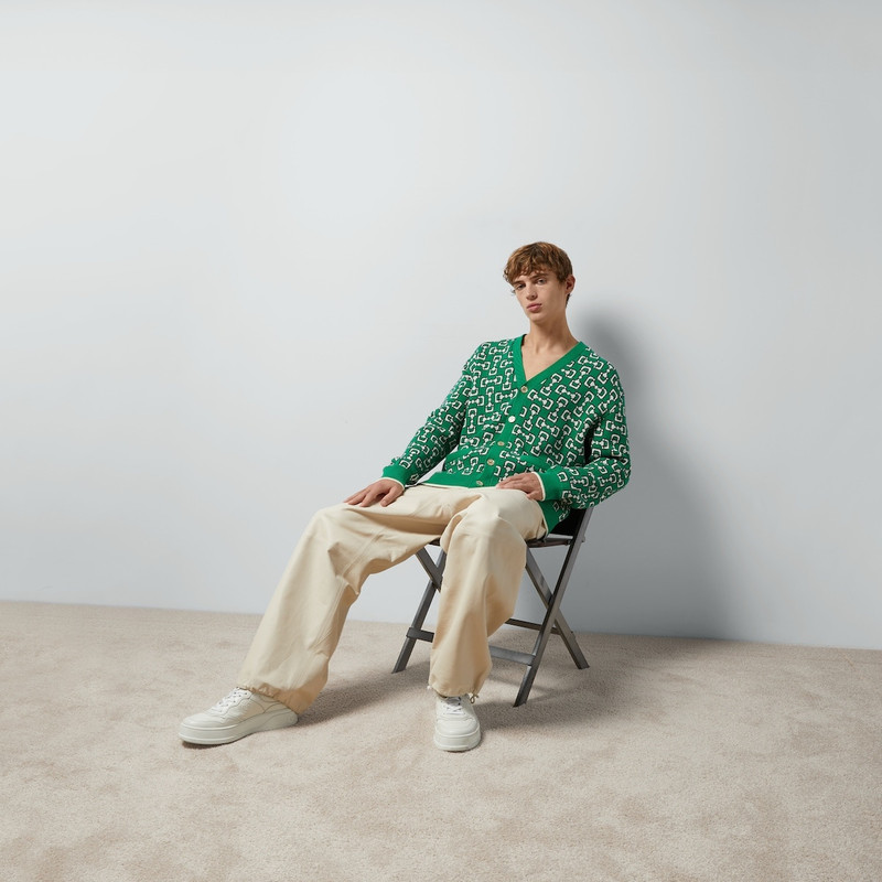 GUCCI Horsebit cotton piquet cardigan outlook