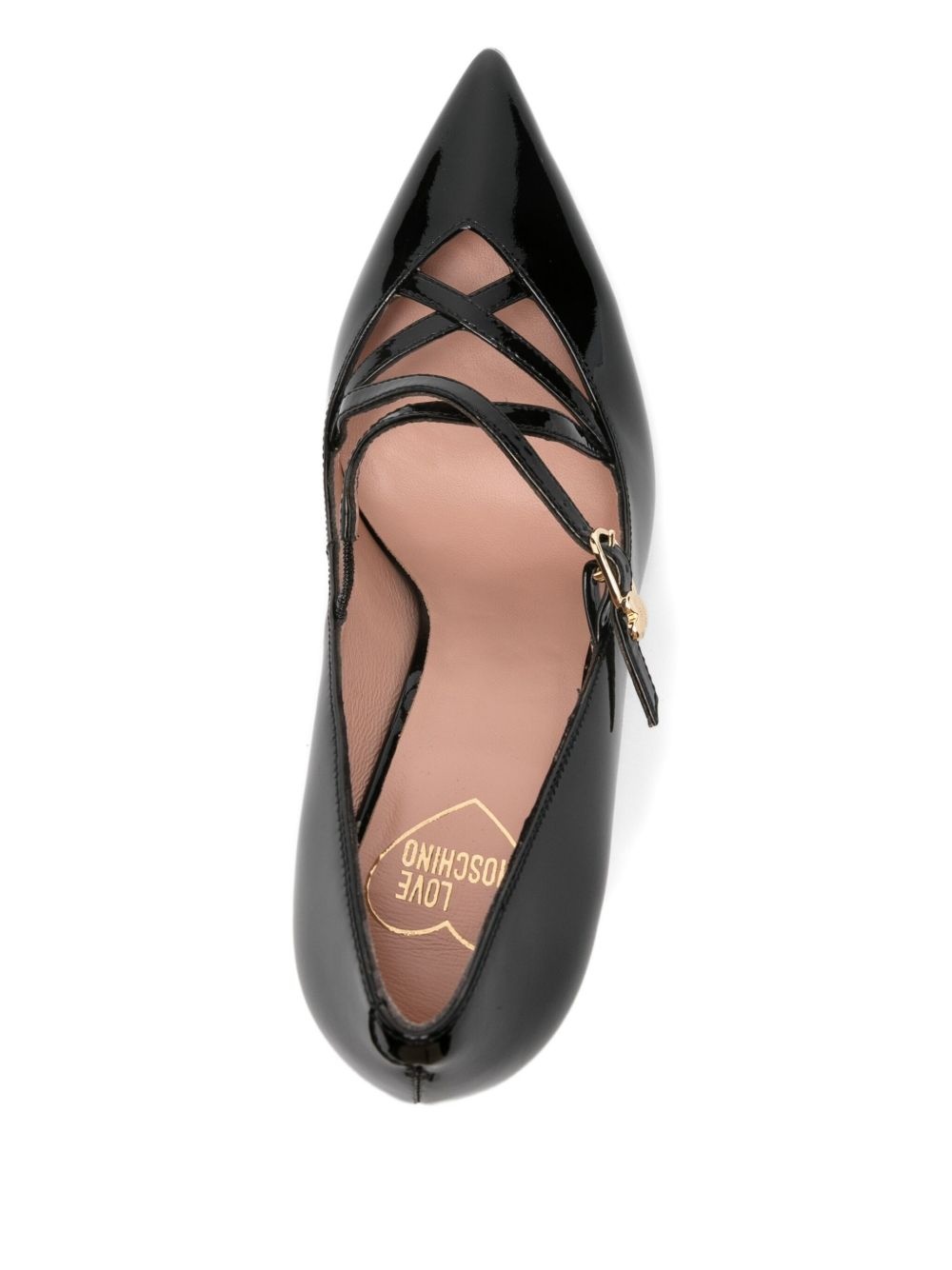 100mm leather cross-strap pumps - 4