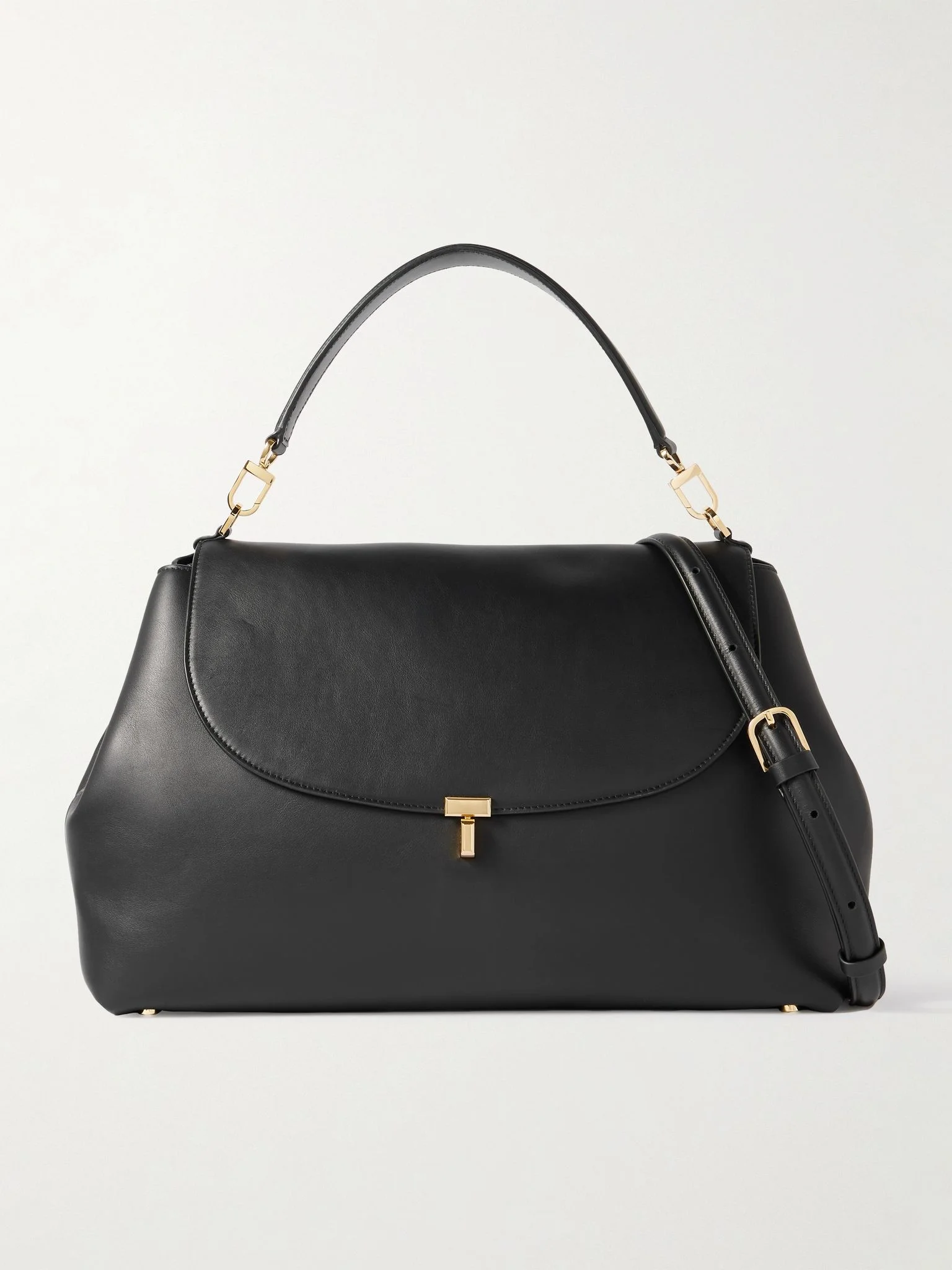 T-Lock large leather shoulder bag Black - 1