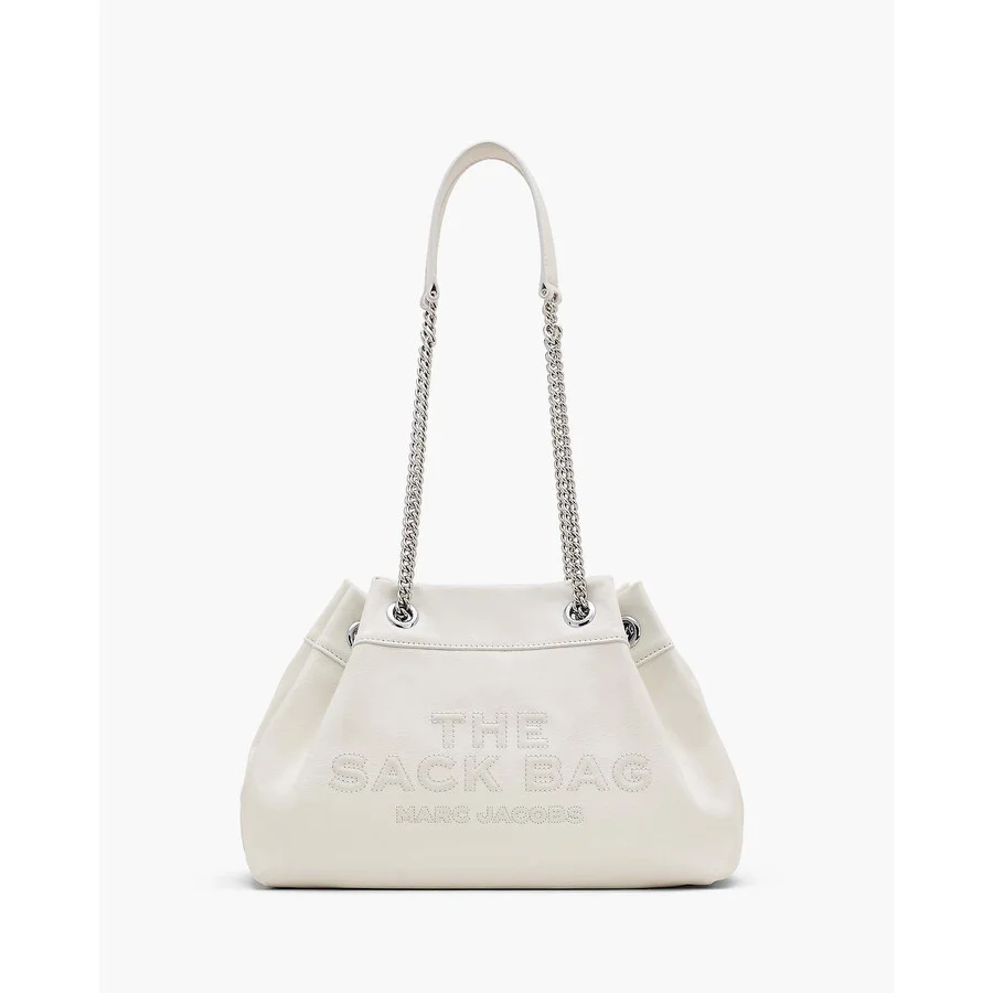 Marc Jacobs The Chain Sack Shoulder Bag In White Leather - 1