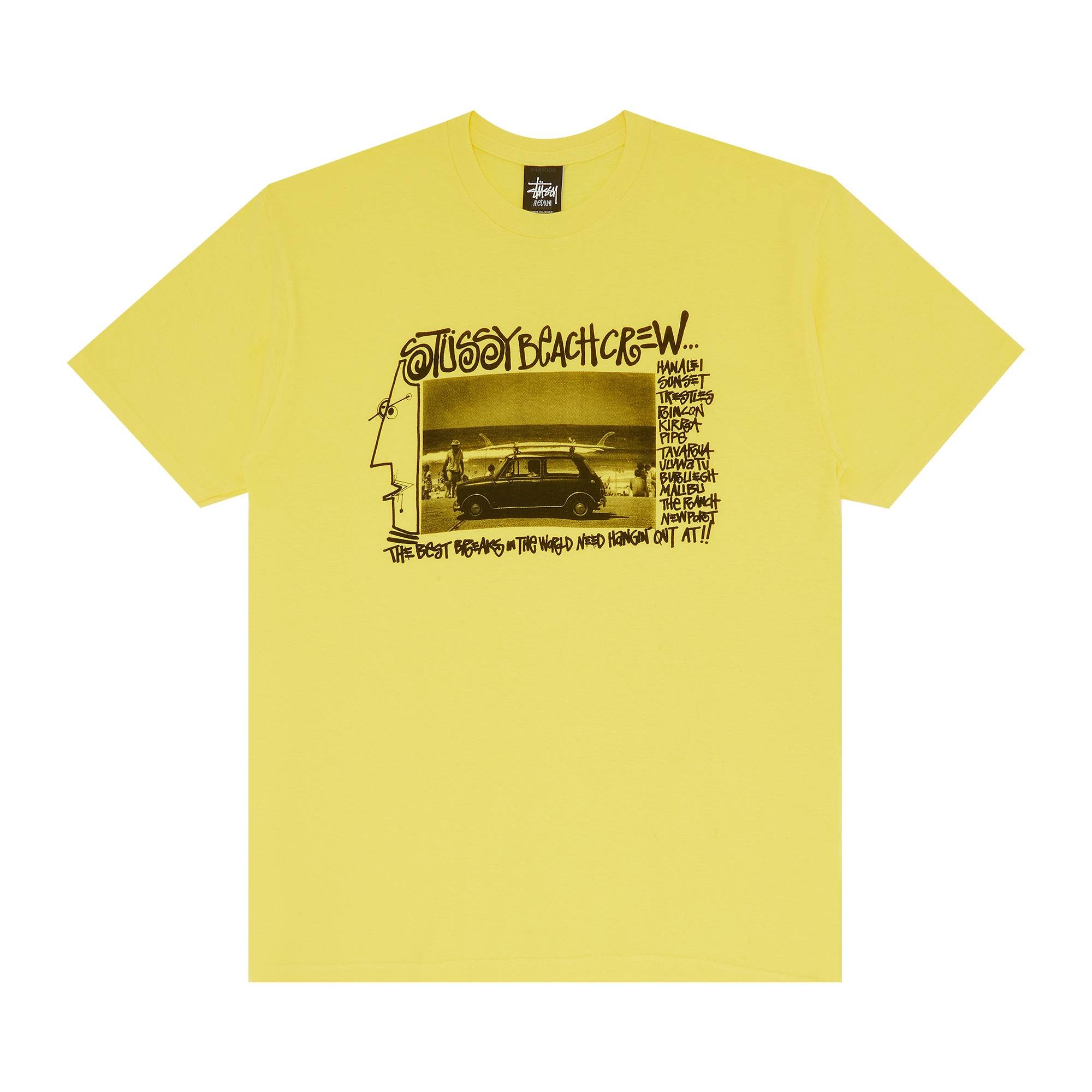 Stussy Beach Crew Tee 'Yellow' - 1