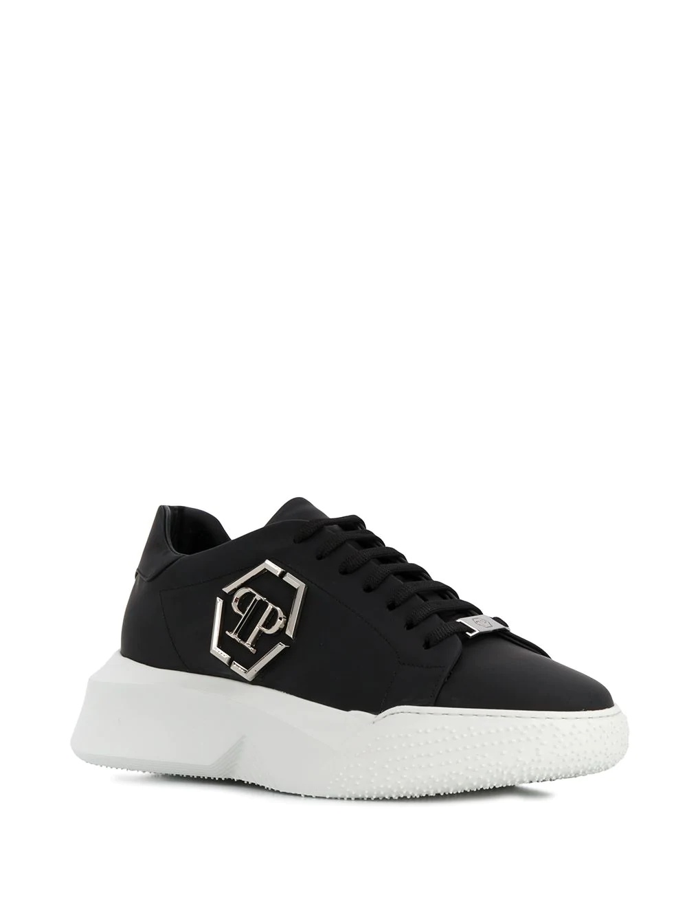 logo plaque low top sneakers - 2