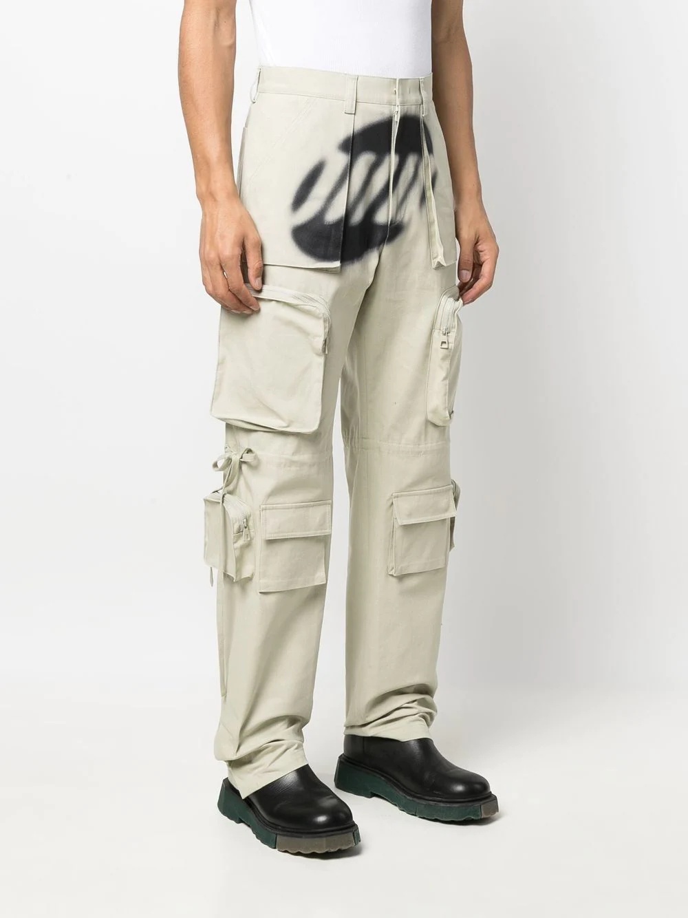 graffiti-print cargo trousers - 3