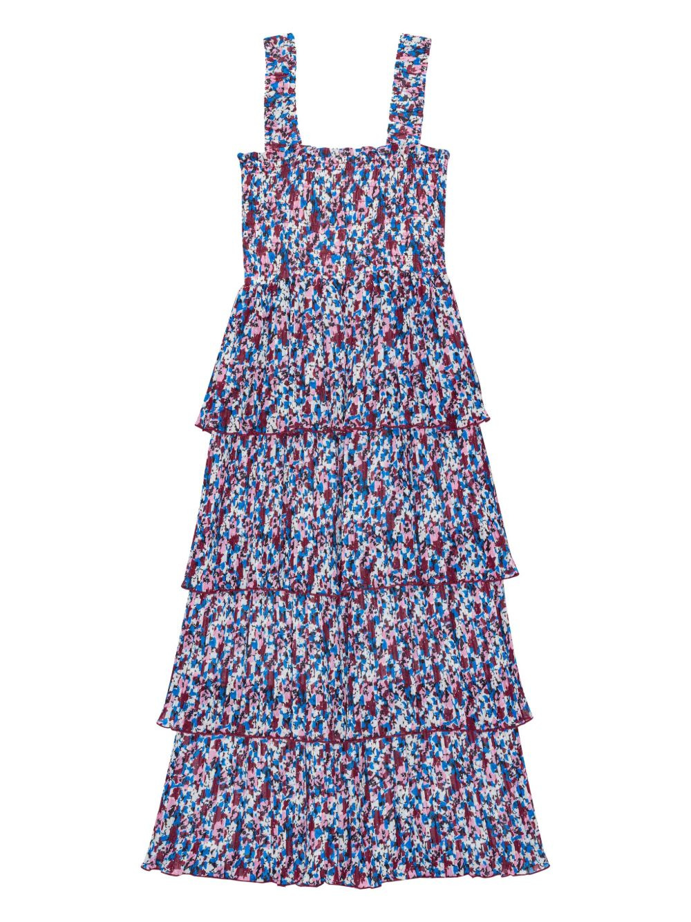 floral-print layered midi dress - 6