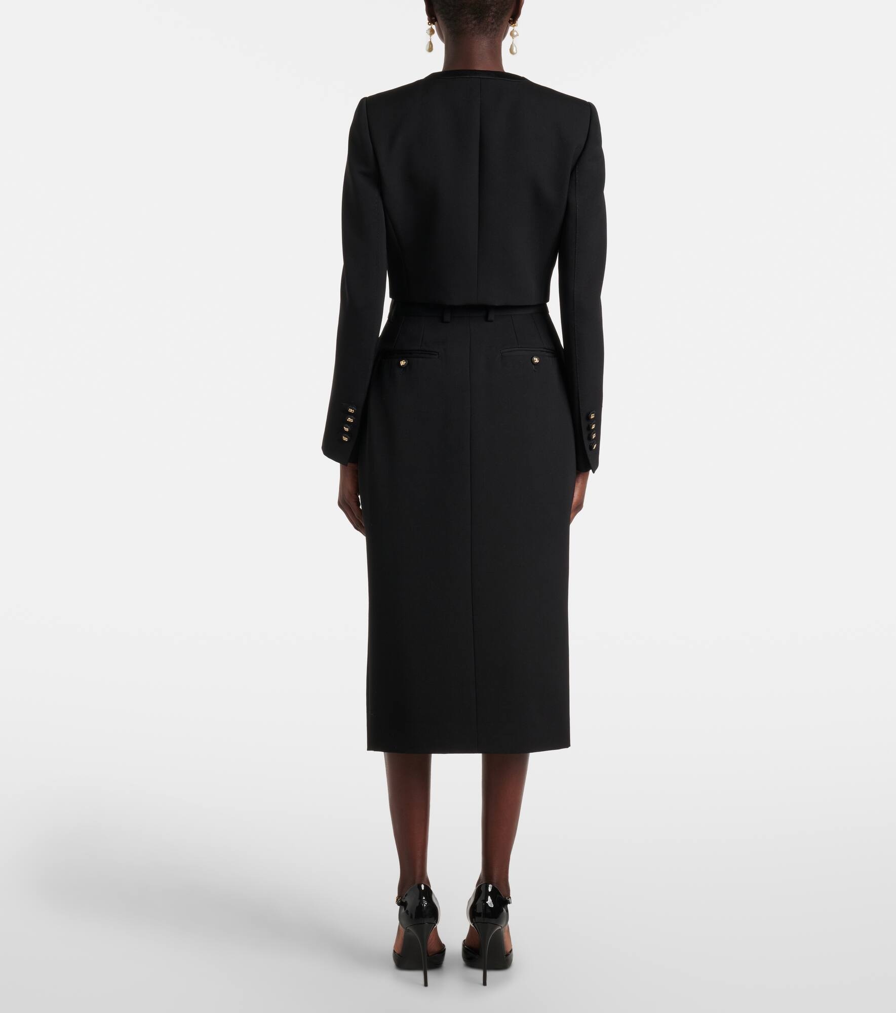 Cropped wool-blend jacket - 3