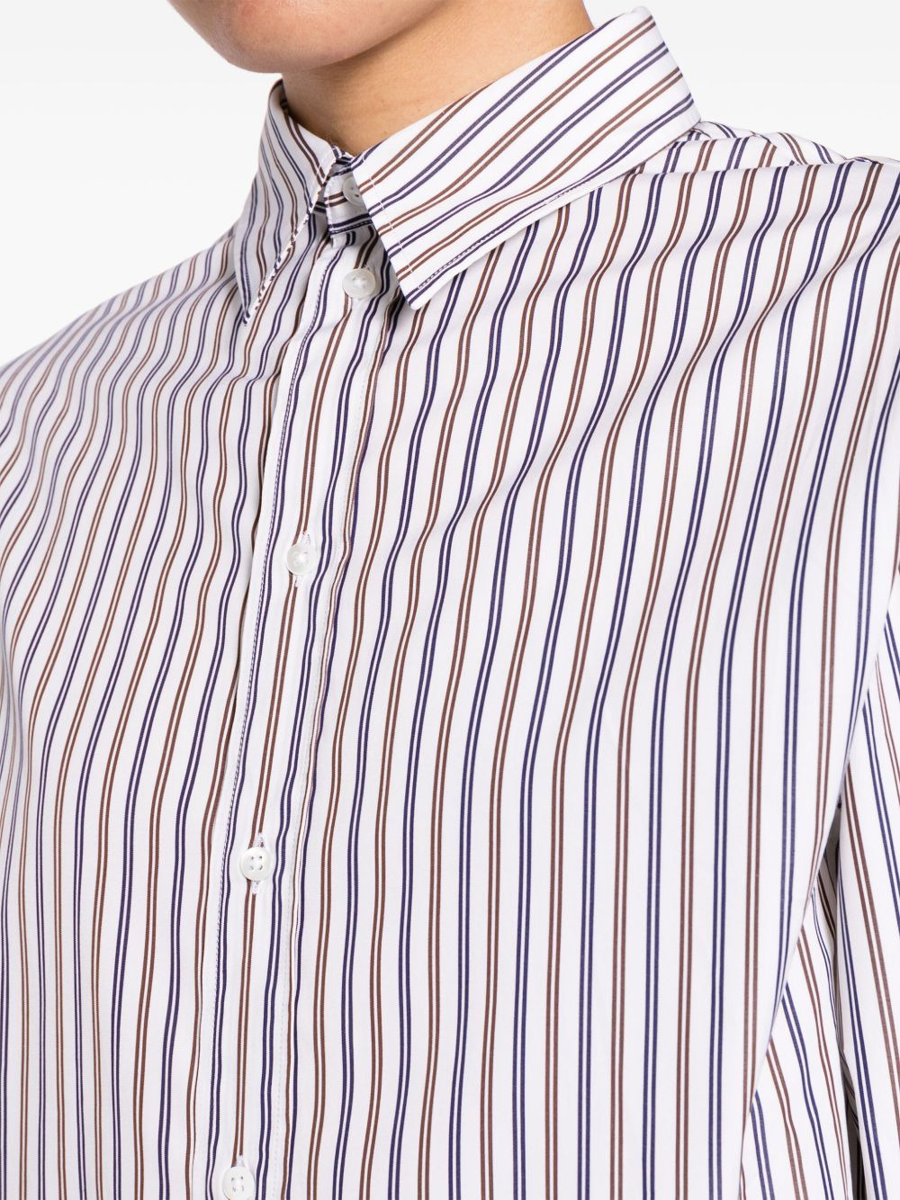 striped cotton shirt dress - 5