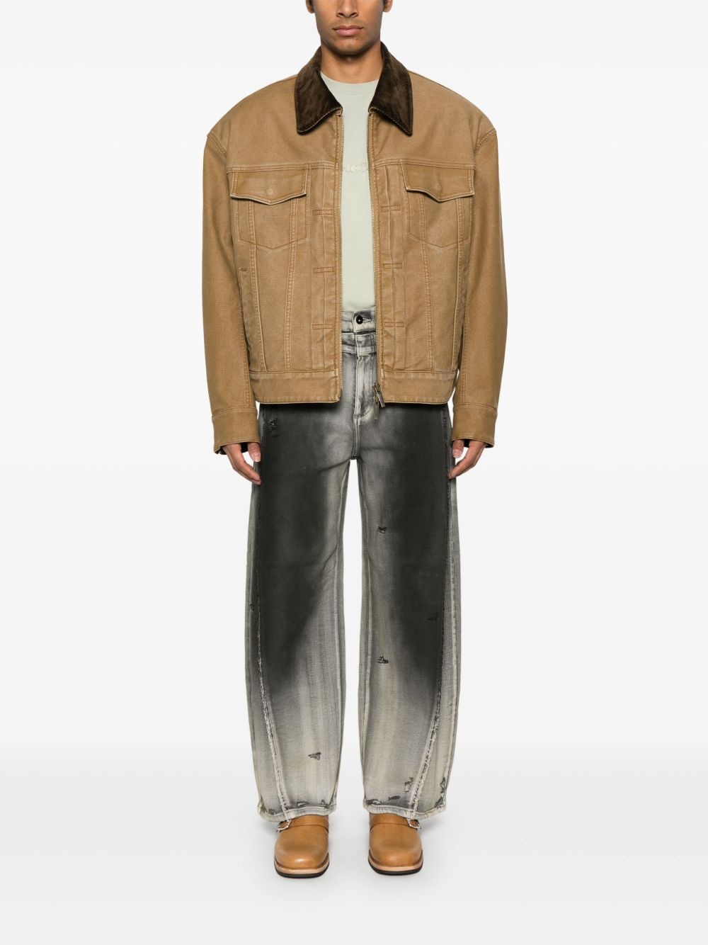 washed-canvas jacket - 2