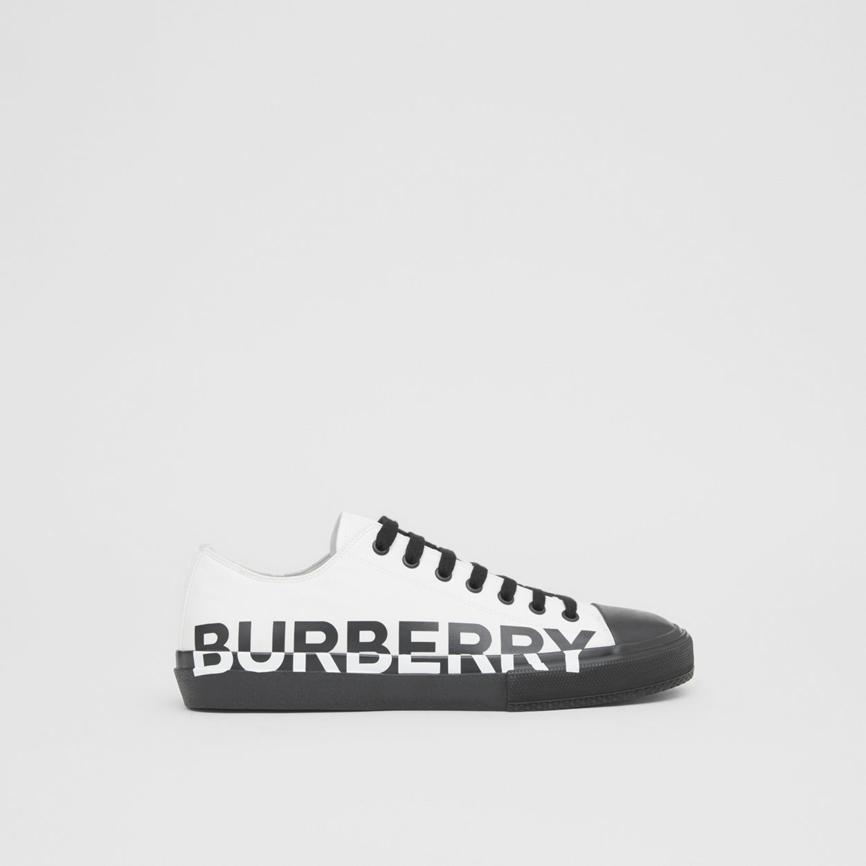 Logo Print Two-tone Cotton Gabardine Sneakers - 1