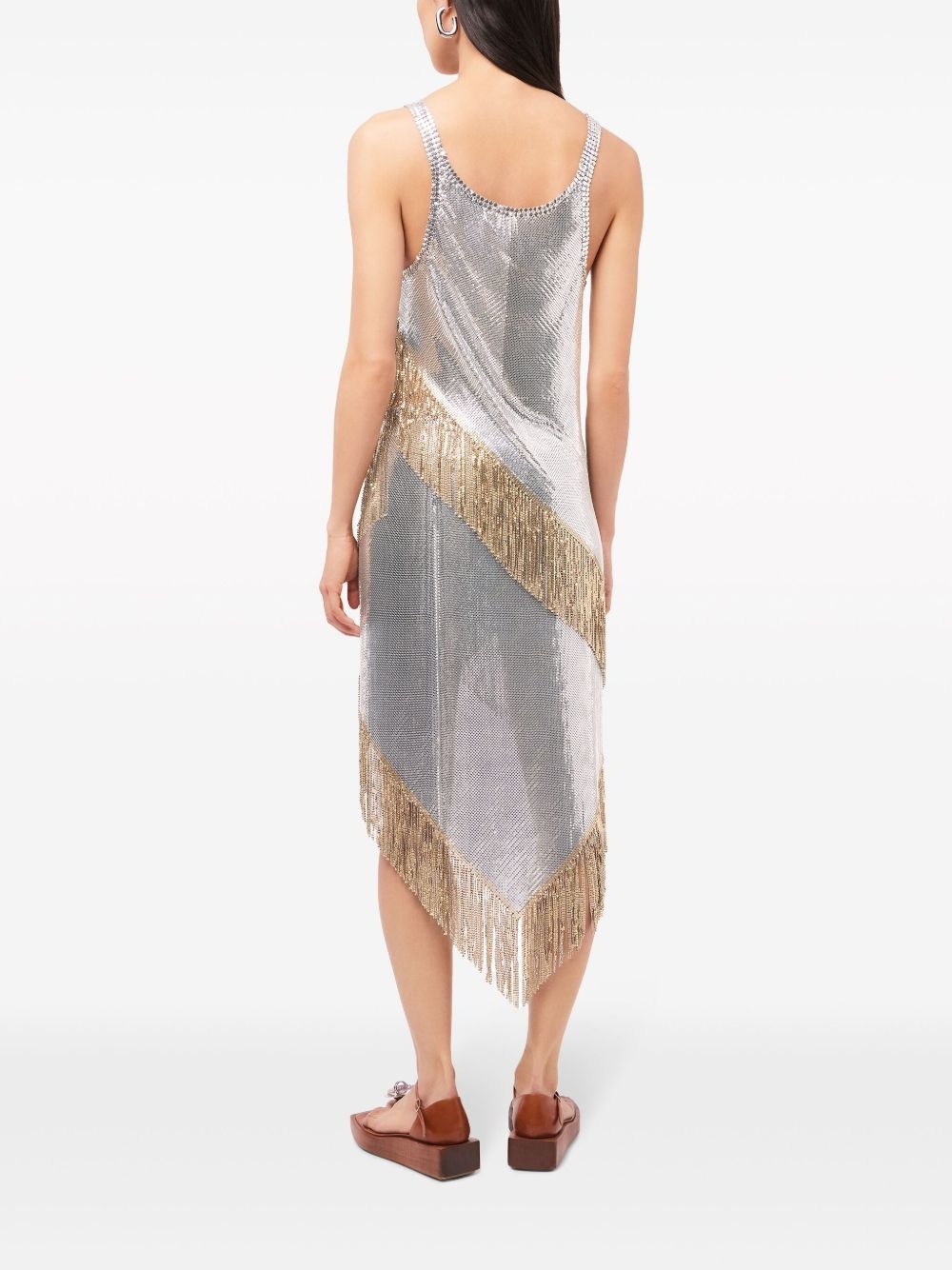 fringed chainmail tank top - 4