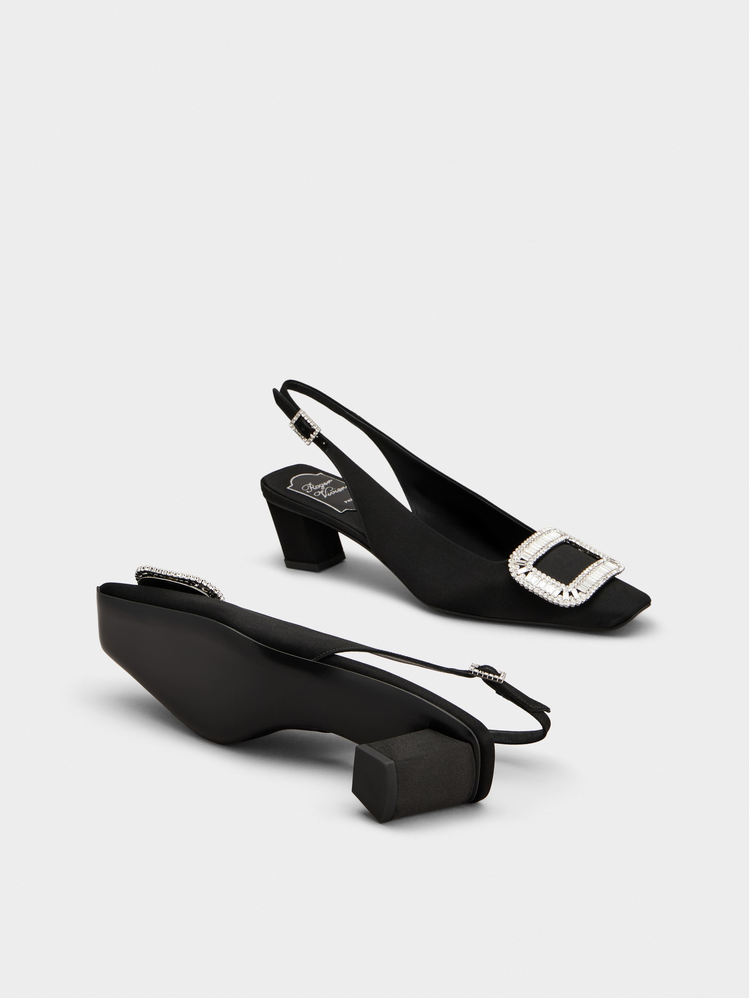Belle Vivier Slingback Pumps in satin - 6