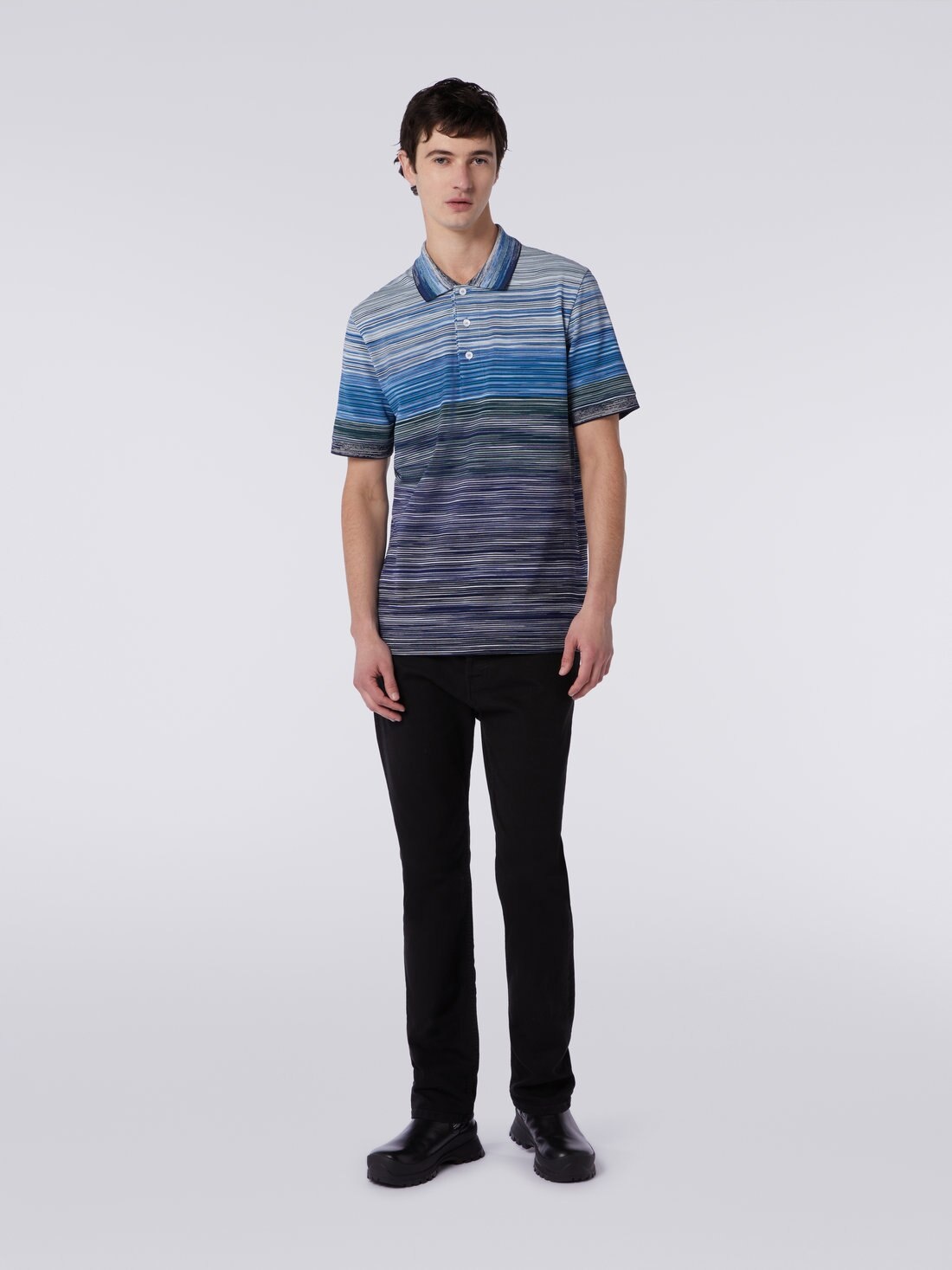 Short-sleeved polo shirt in slub cotton piqué - 2