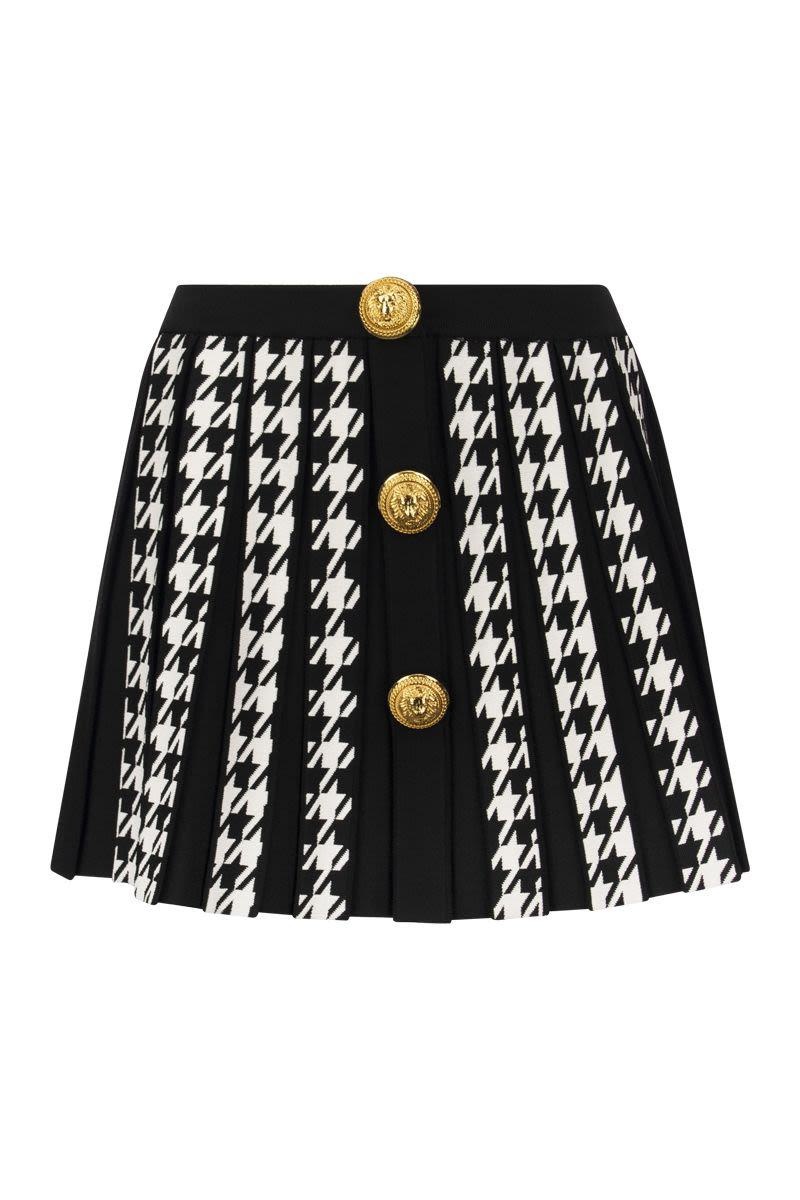 BALMAIN PLEATED MINISKIRT WITH BUTTONS - 1