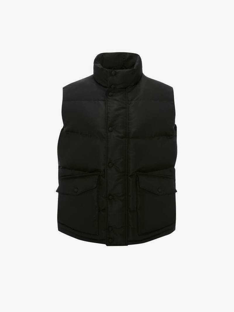 Men's McQueen Graffiti Puffer Waistcoat in Black - 1
