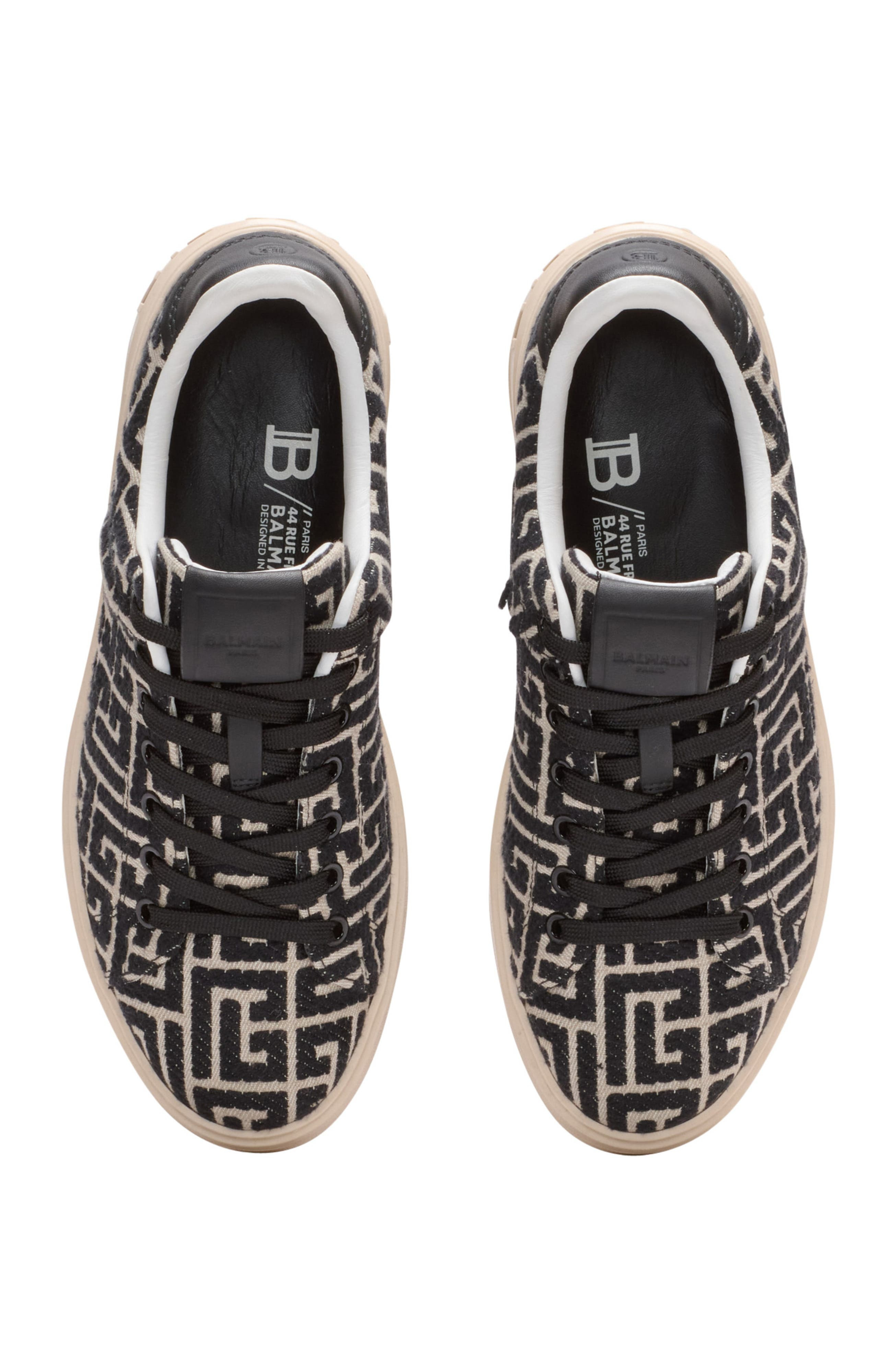 Balmain B-Court monogrammed canvas trainers in Black at Nordstrom - 5