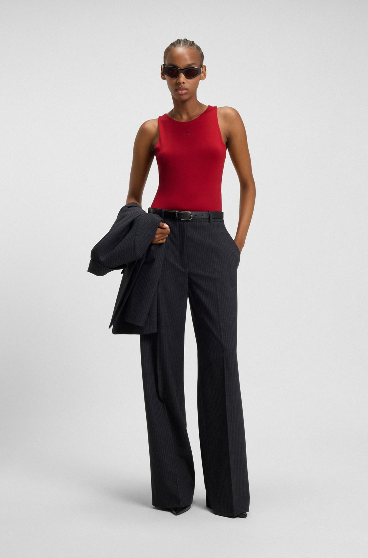 STRETCH-JERSEY BODYSUIT WITH STACKED LOGO - 3