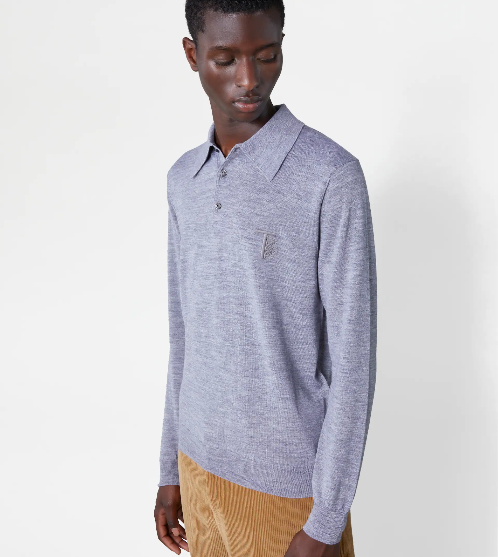 KNITTED POLO SHIRT - GREY - 6