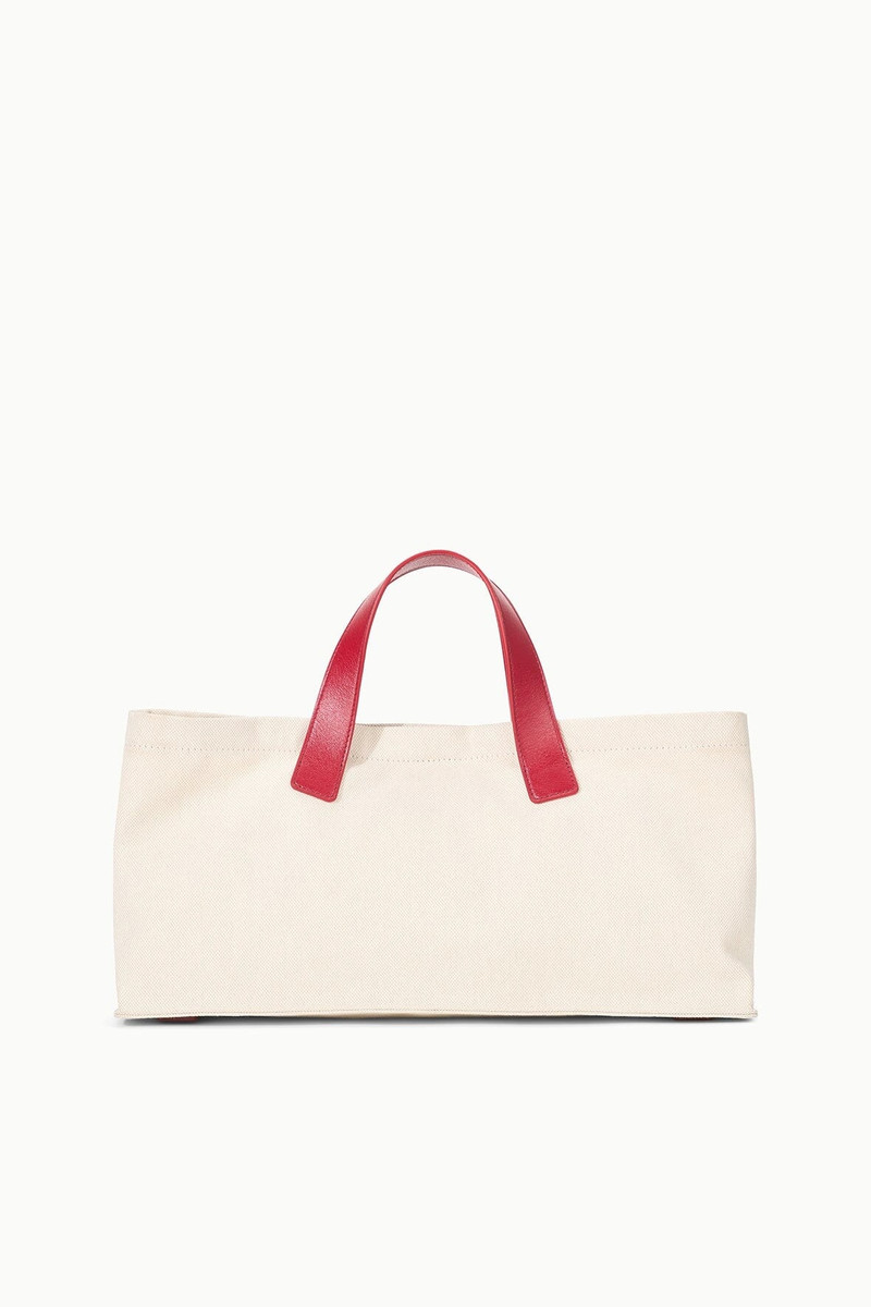 STAUD PORT TOTE NATURAL/ROUGE 1