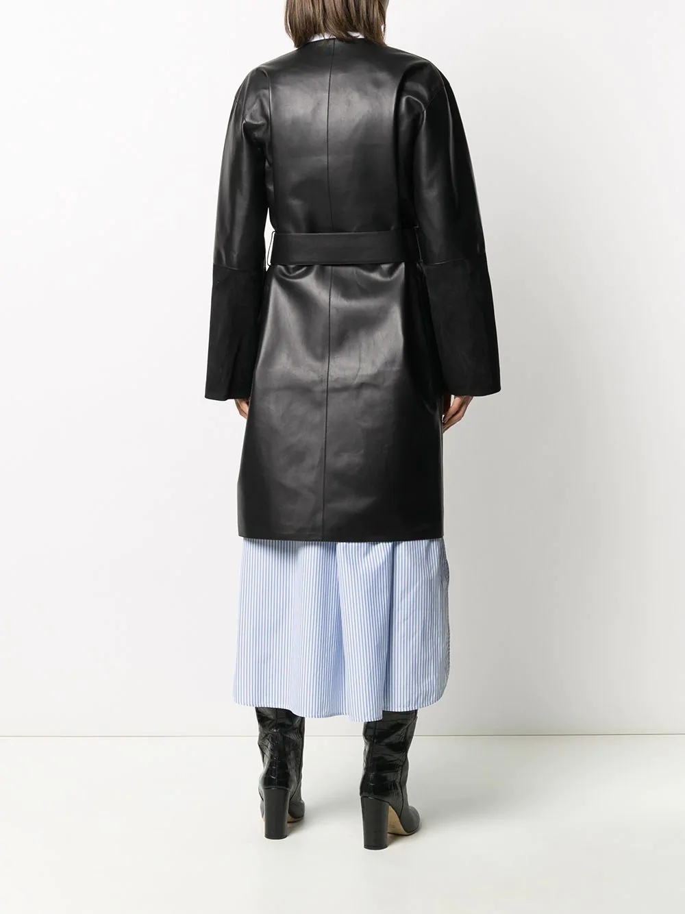  belted mid-length coat - 4