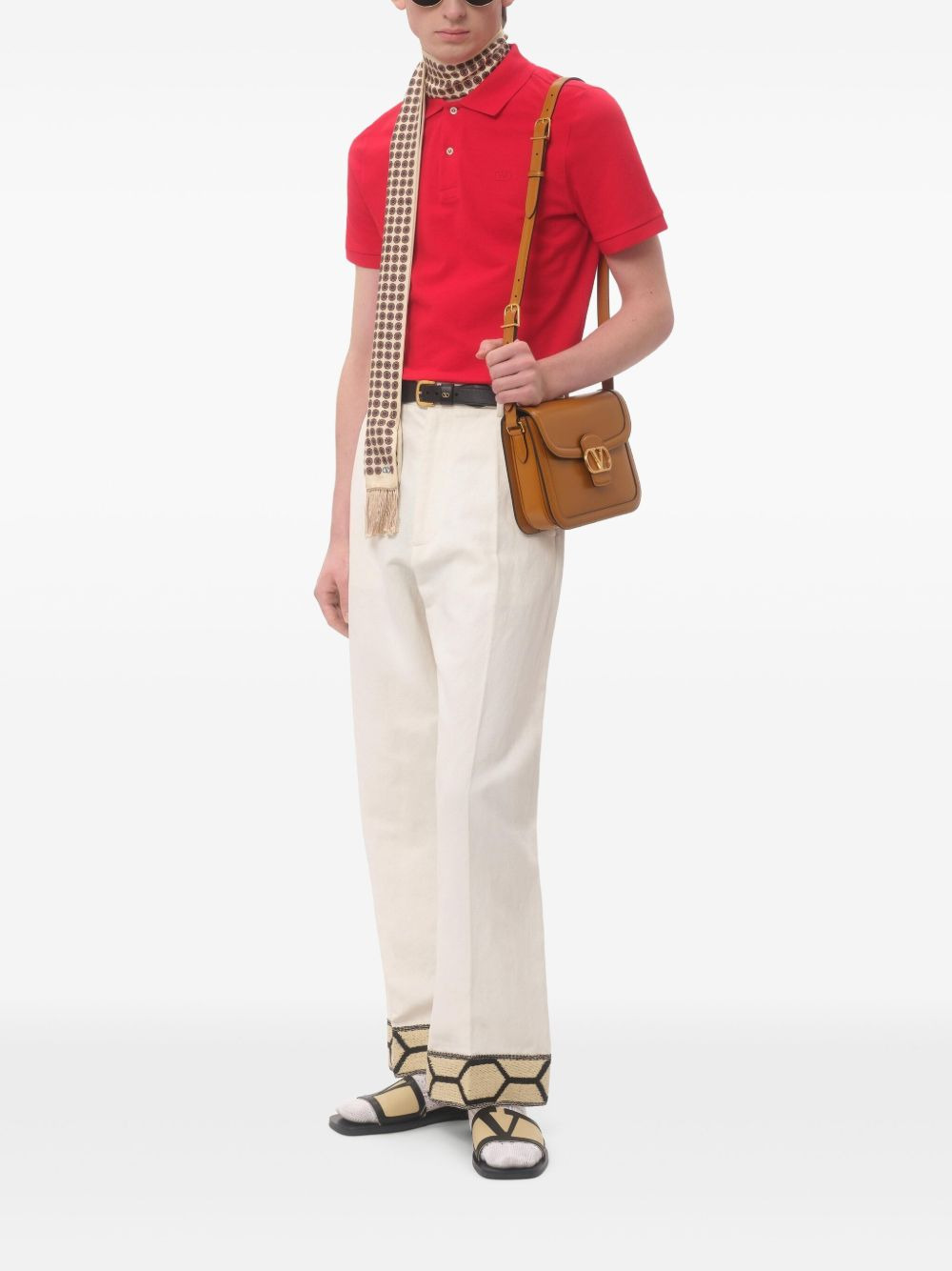 VLogo-embroidered polo shirt - 2