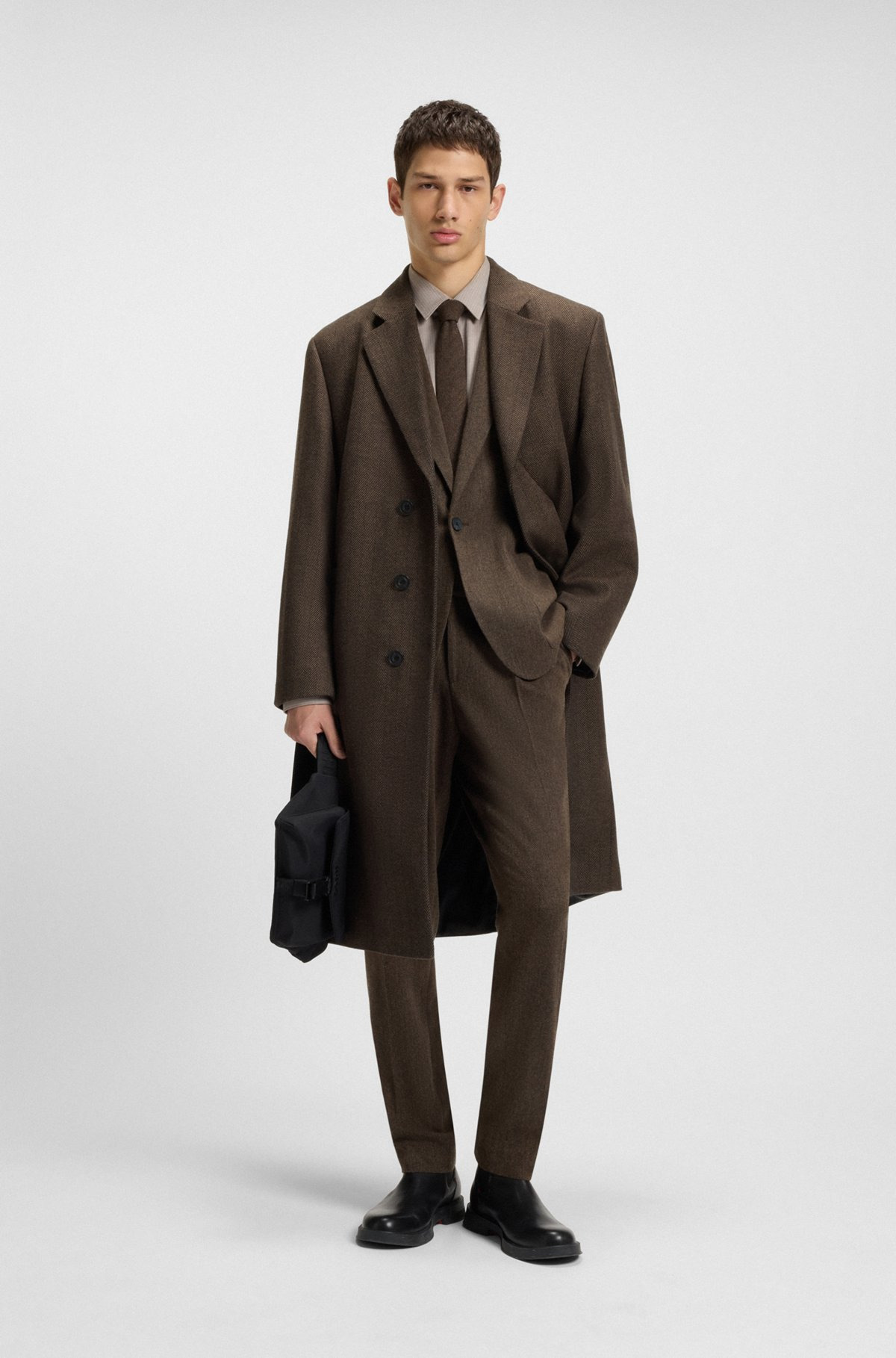 REGULAR-FIT COAT WITH CONCEALED CLOSURE - 4