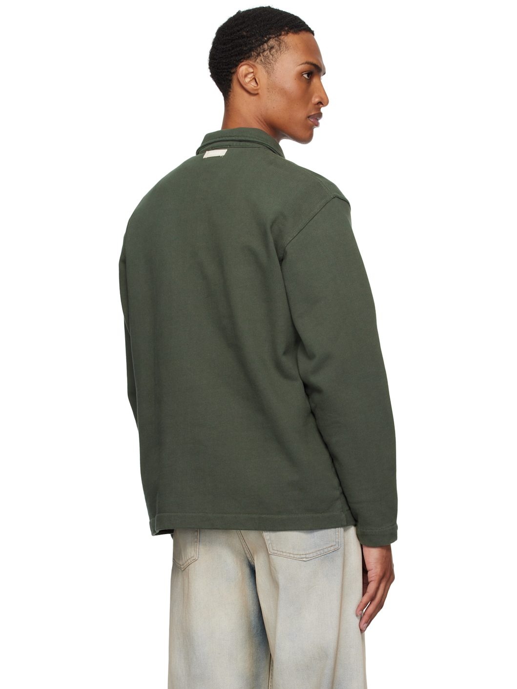 Green Fraser Relaxed Organic Loopback LS Polo - 3