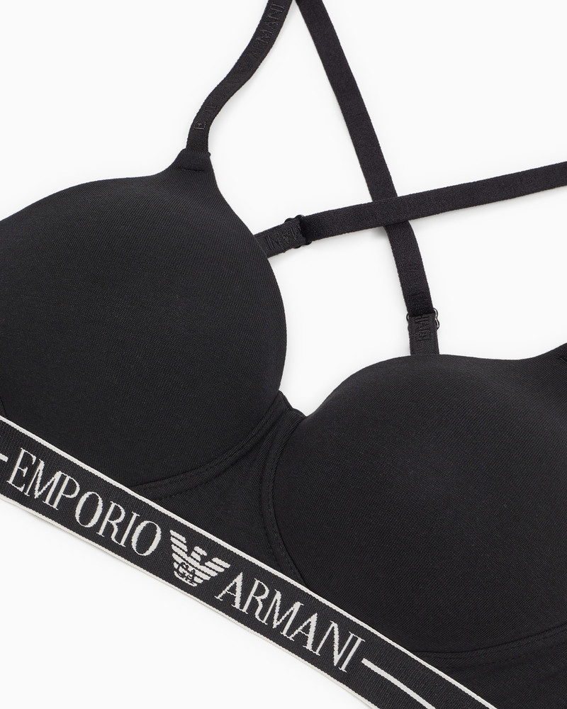 EMPORIO ARMANI ASV ORGANIC-COTTON PADDED BRALETTE WITH LOGO UNDERBAND outlook