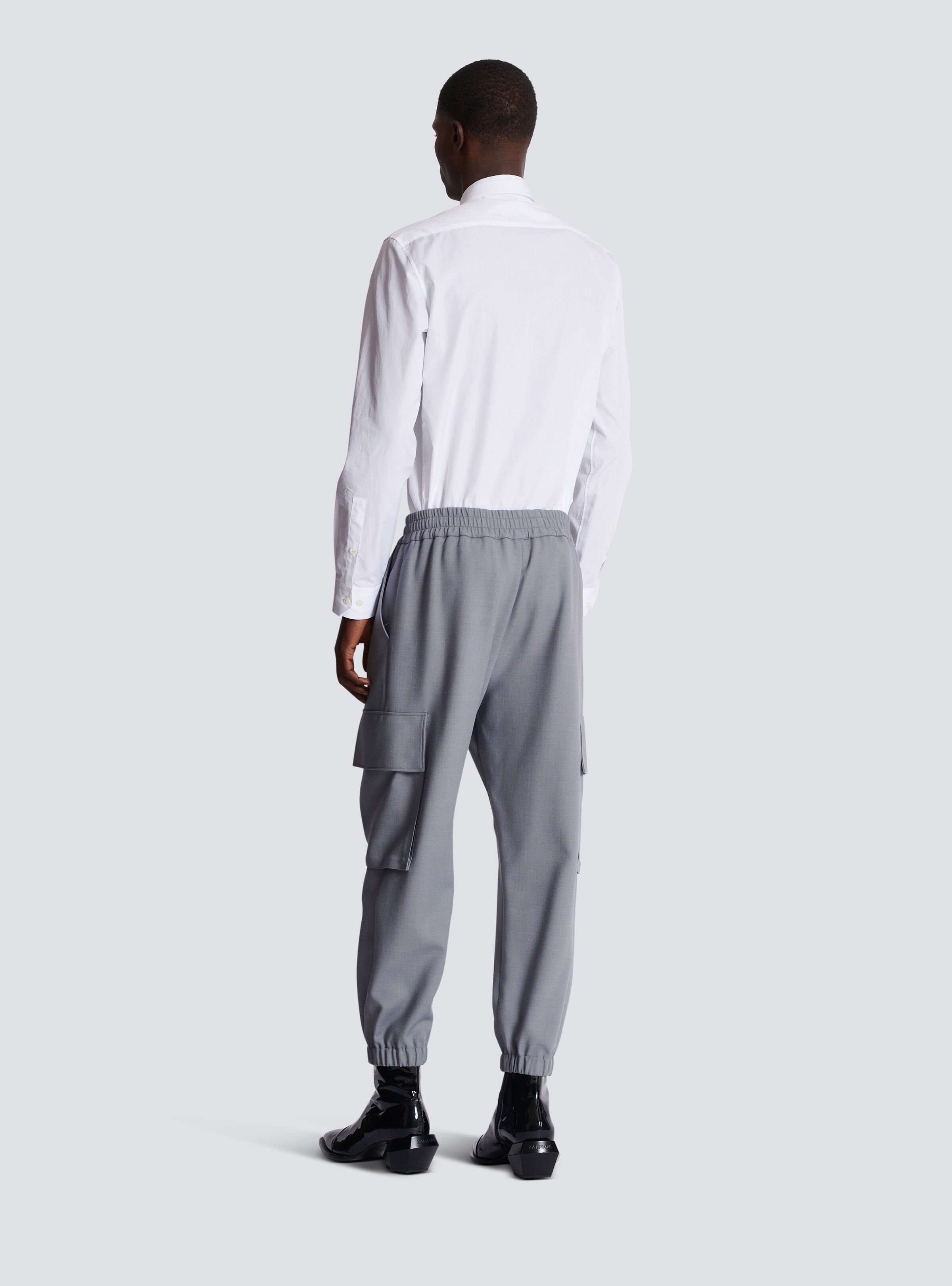 Double crepe wool cargo trousers - 4