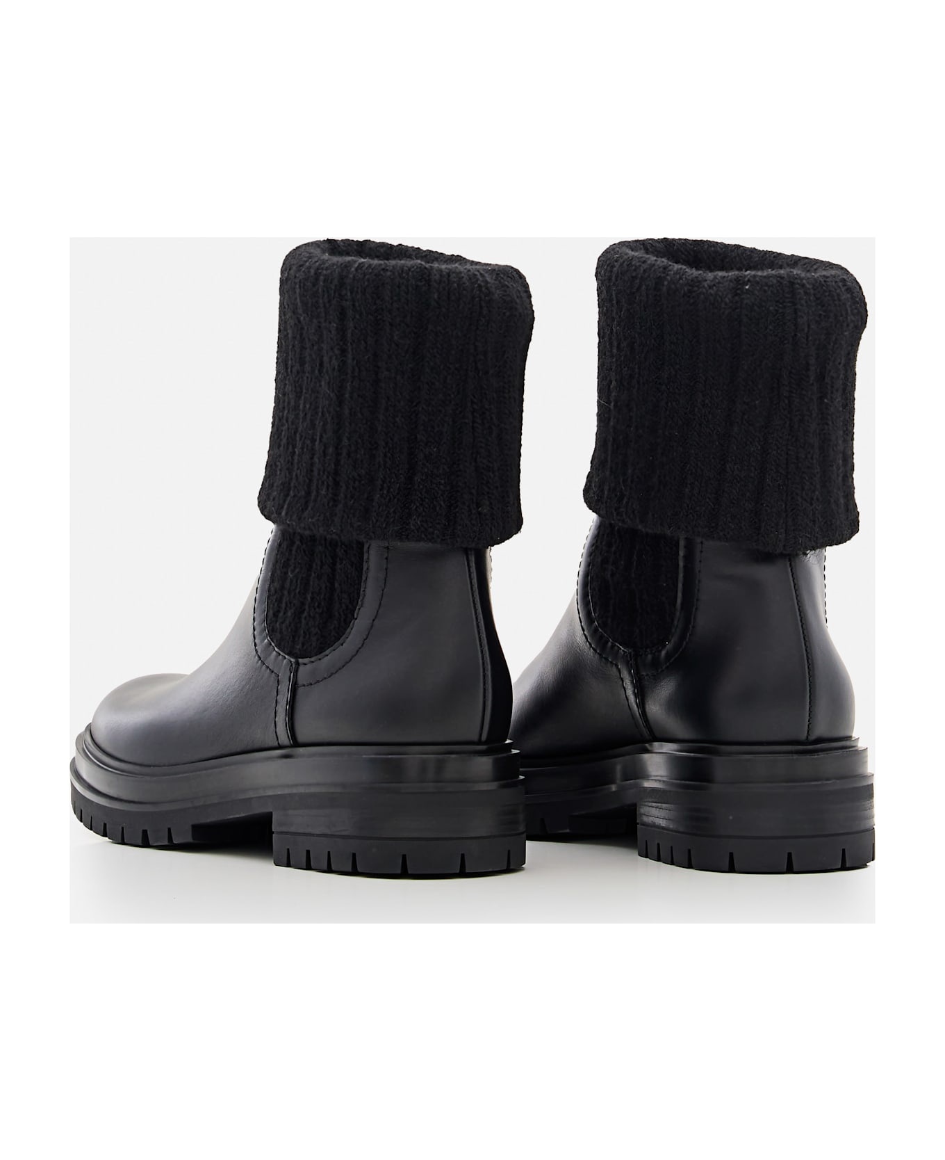 Calf And Knit Ankle Boots - 2