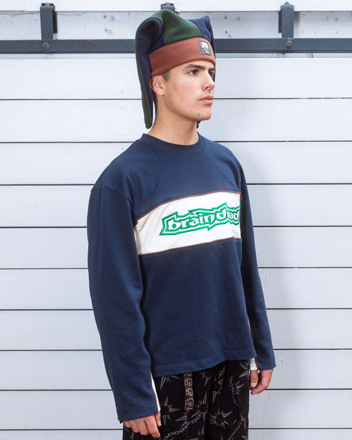 Heavyweight Paneled Long Sleeve Shirt - Navy - 9