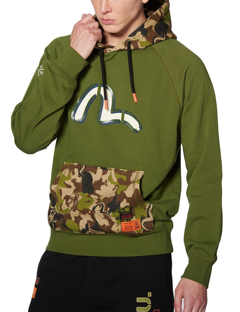 Color-blocking Seagull Print Hoodie 3