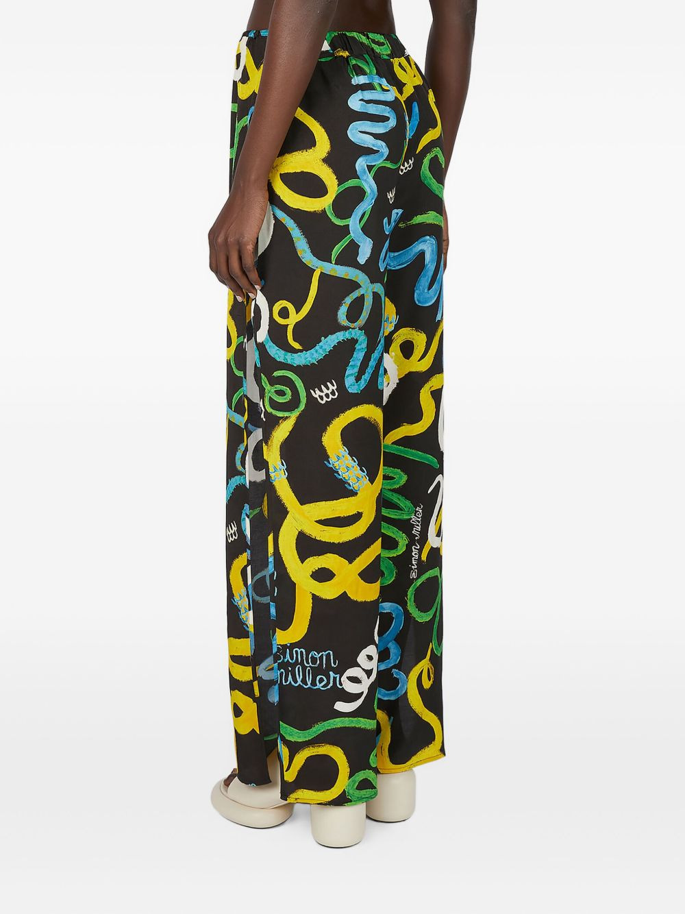 drawstring side-split trousers - 4