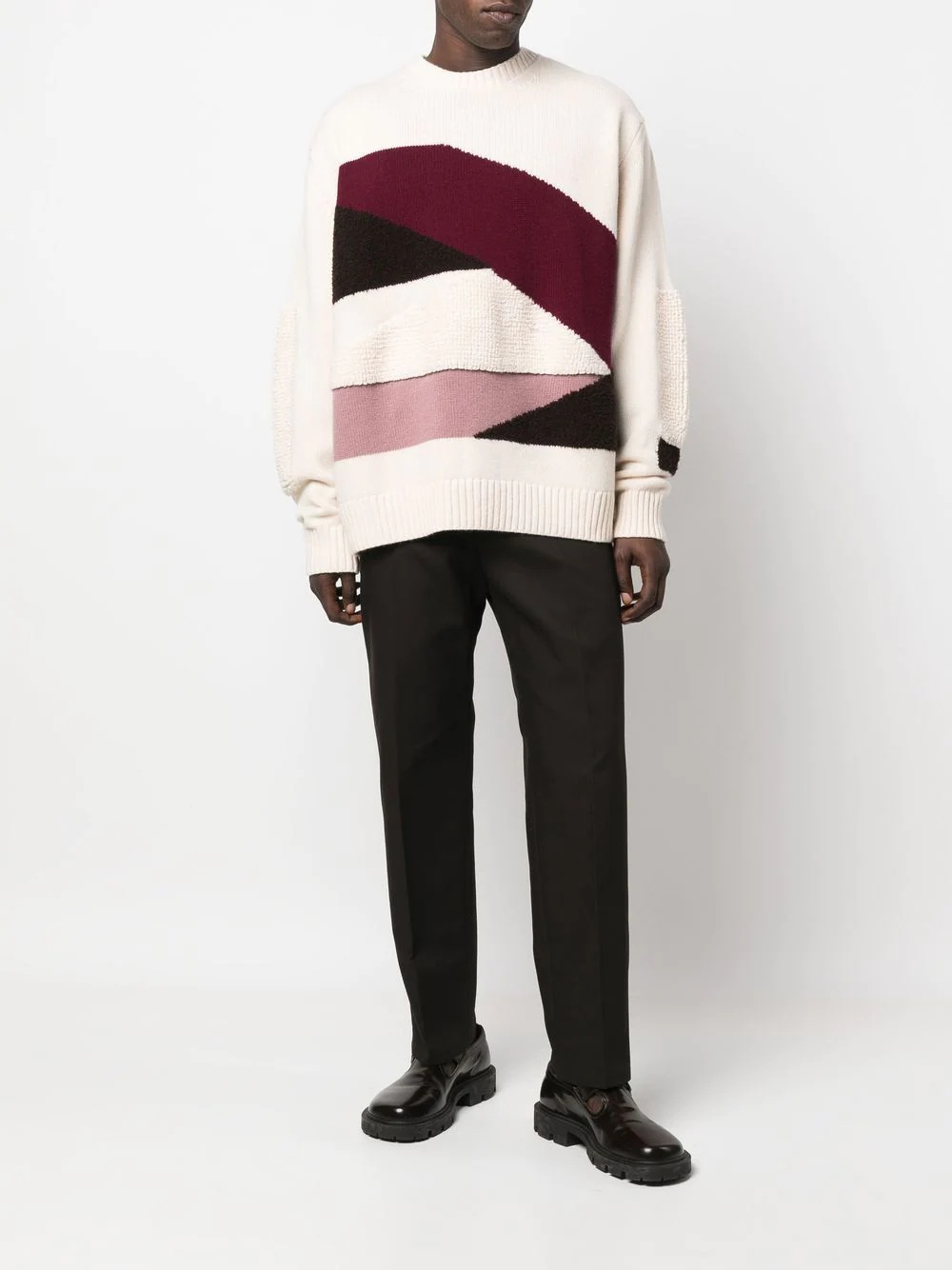 colour-block striped jumper - 2