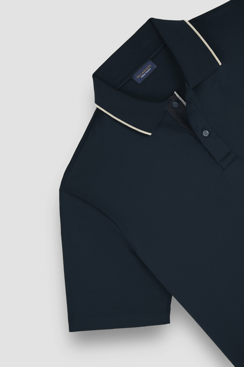 AQUA TOUCH COTTON POLO SHIRT WITH MICRO PATTERN DETAIL ON THE COLLAR 5